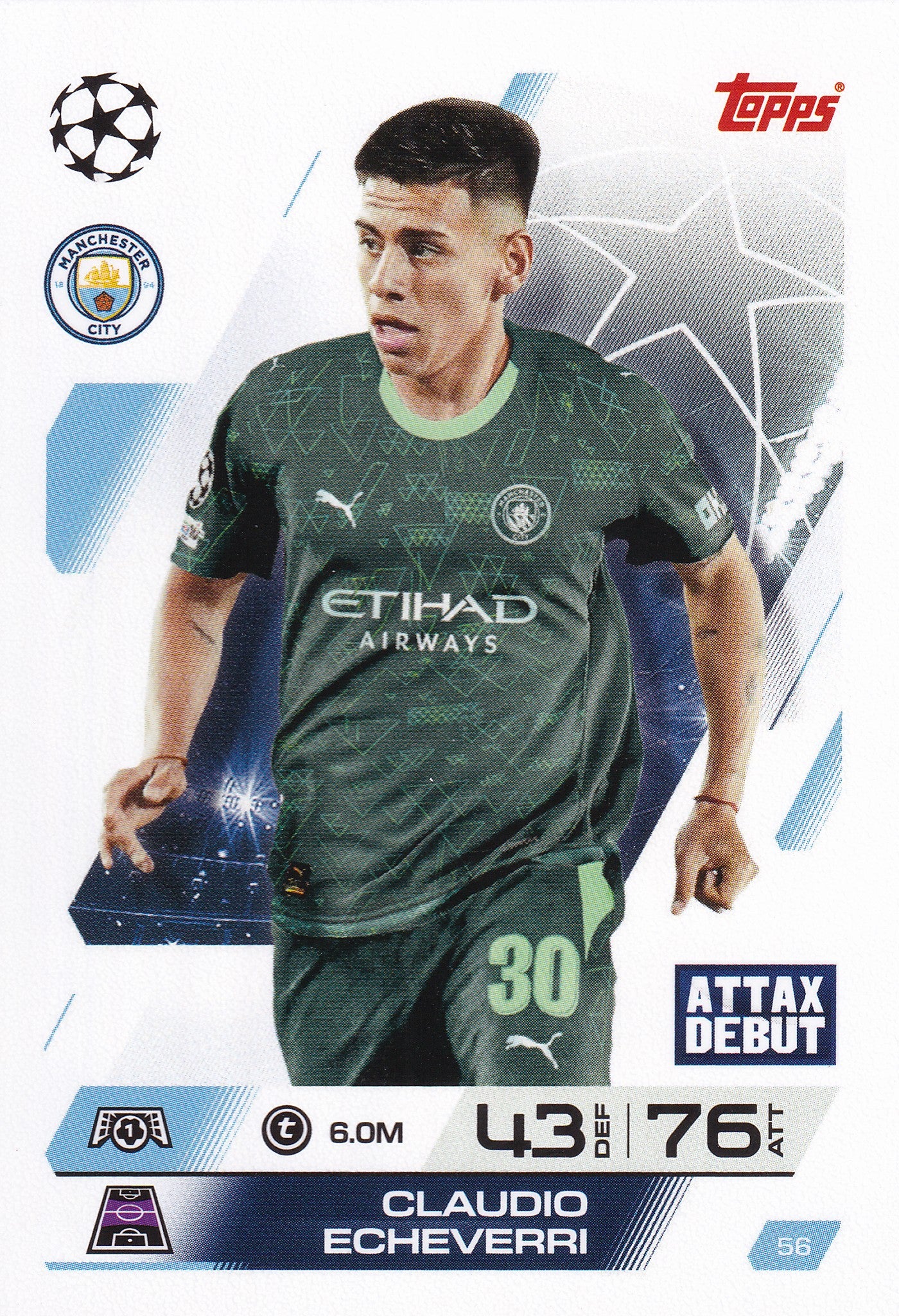 056. CLAUDIO ECHEVERRI - MANCHESTER CITY - ATTAX DEBUT