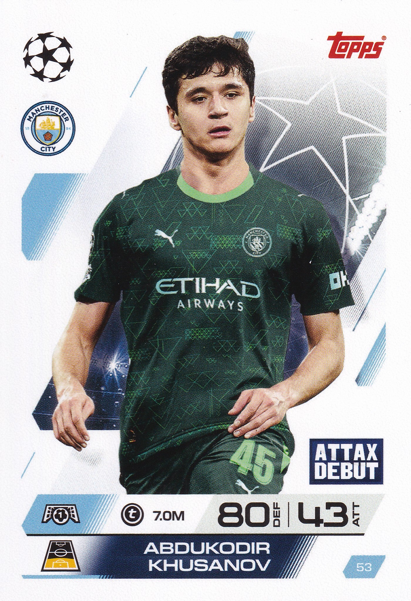 053. ABDUKODIR KHUSANOV - MANCHESTER CITY - ATTAX DEBUT