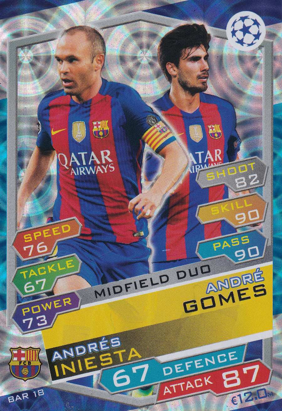 BAR-18. ANDRES INIESTA - ANDRE GOMES - MIDFIELD DUO