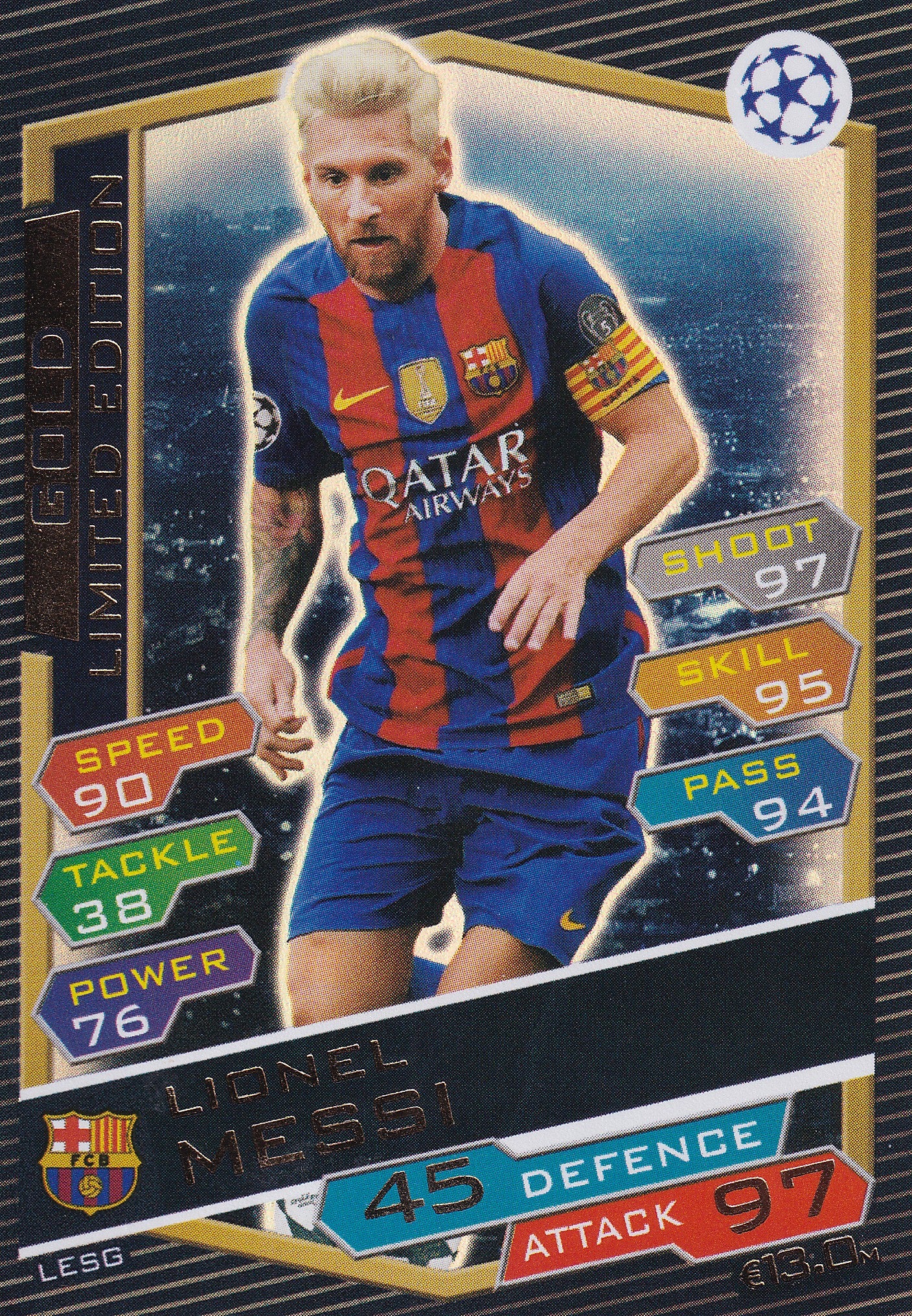 LESG.  LIONEL MESSI - FC BARCELONA - GOLD LIMITED EDITION