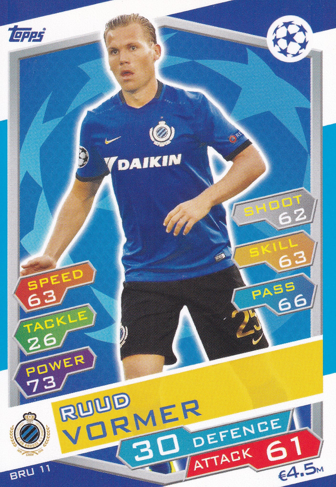 BRU-11. RUUD VORMER - CLUB BRUGGE KV