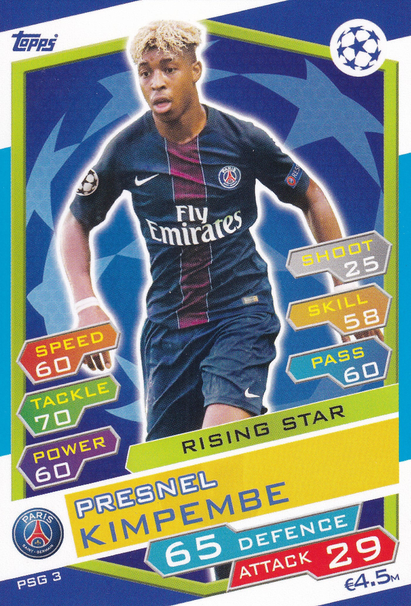 PSG-03. PRESNEL KIMPEMBE - PARIS SAINT-GERMAIN - RISING STAR