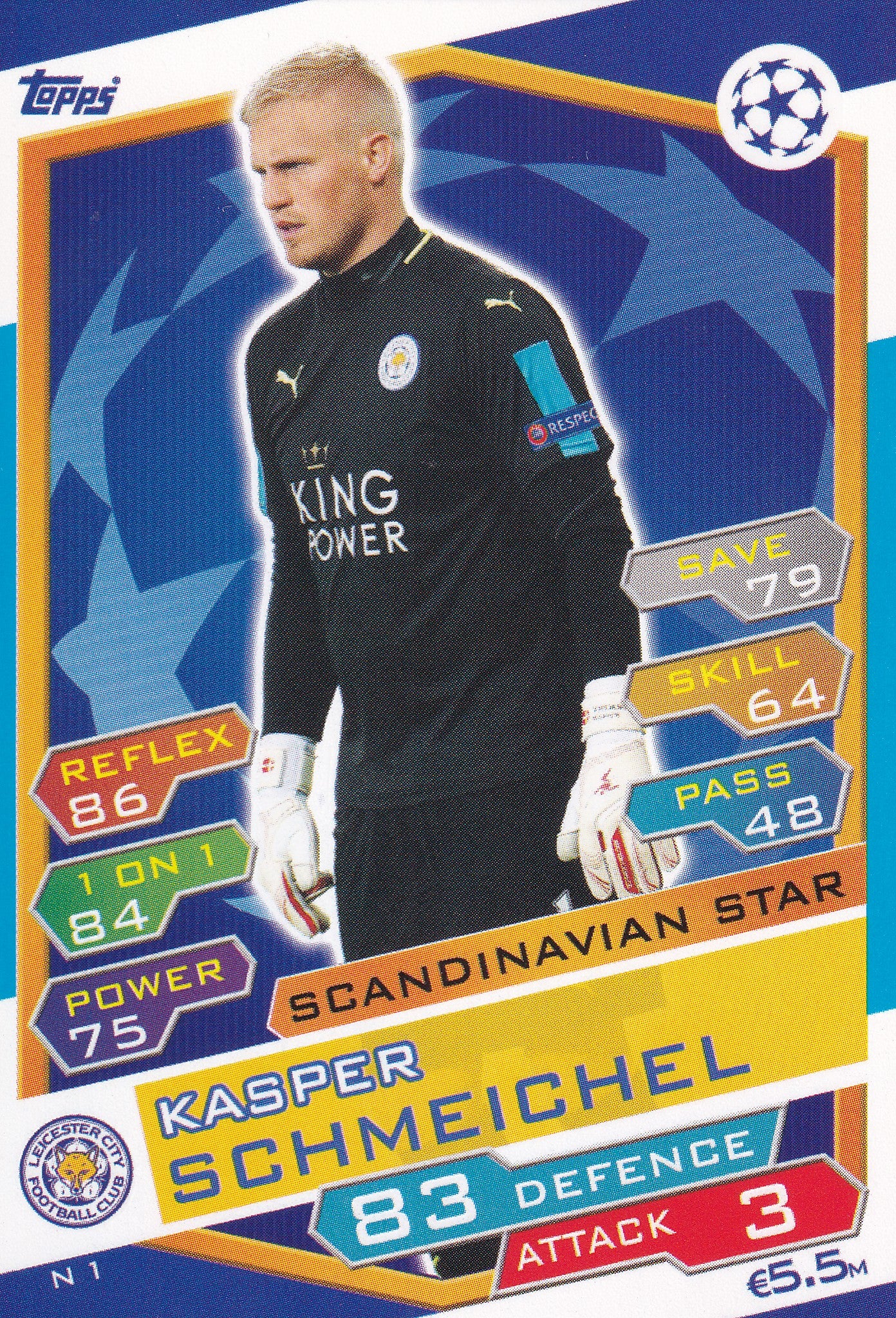 N-01. KASPER SCHMEICHEL - LEICESTER CITY - SCANDINAVIAN STAR