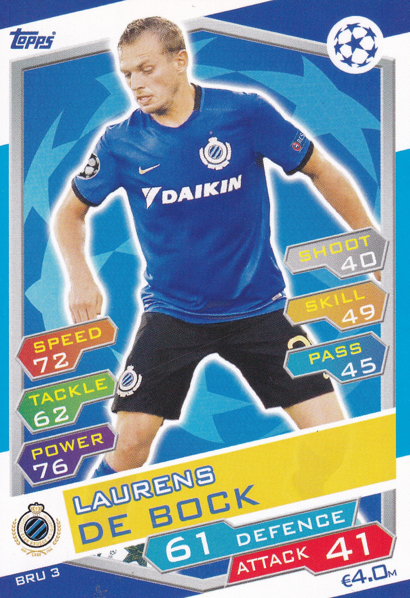 BRU-03. LAURENS DE BOCK - CLUB BRUGGE KV