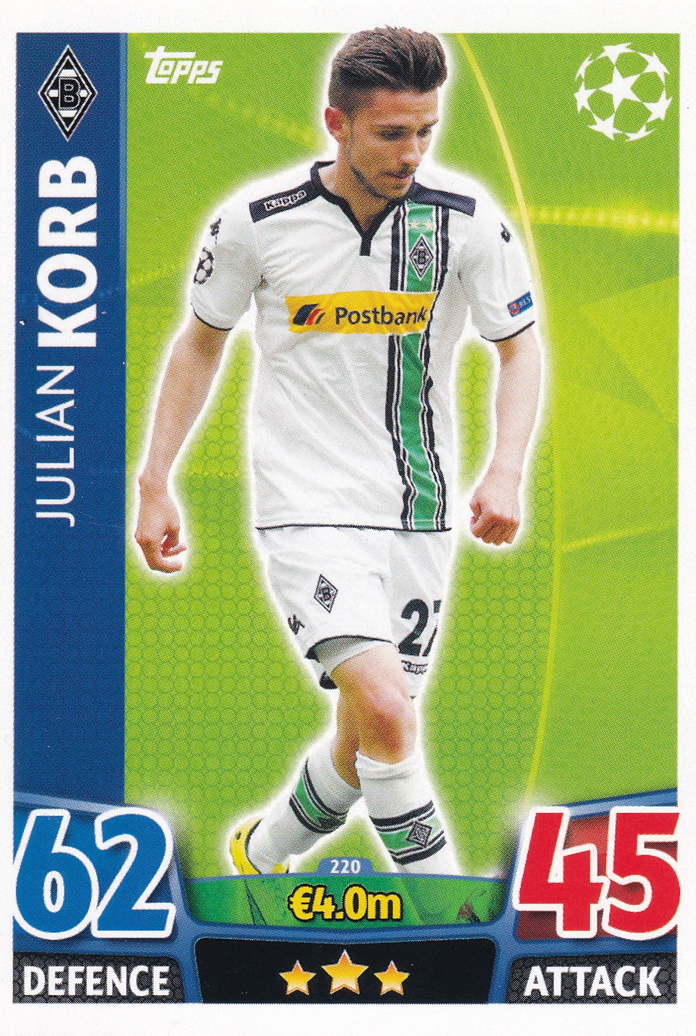 220. JULIAN KORB - BORUSSIA MONCHENGLADBACH