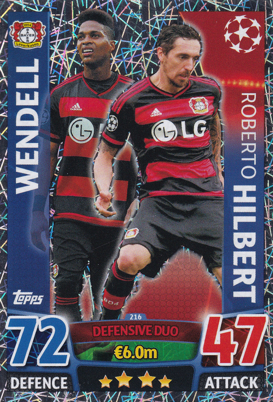 216. WENDELL - ROBERT HILBERT - BAYER 04 LEVERKUSEN - DEFENSIVE DUO