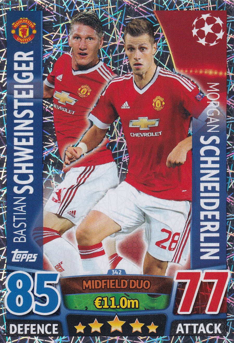 342. BASTIAN SCHWEINSTEIGER - MORGAN SCHNEIDERLIN - MANCHESTER UNITED - MIDFIELD DUO