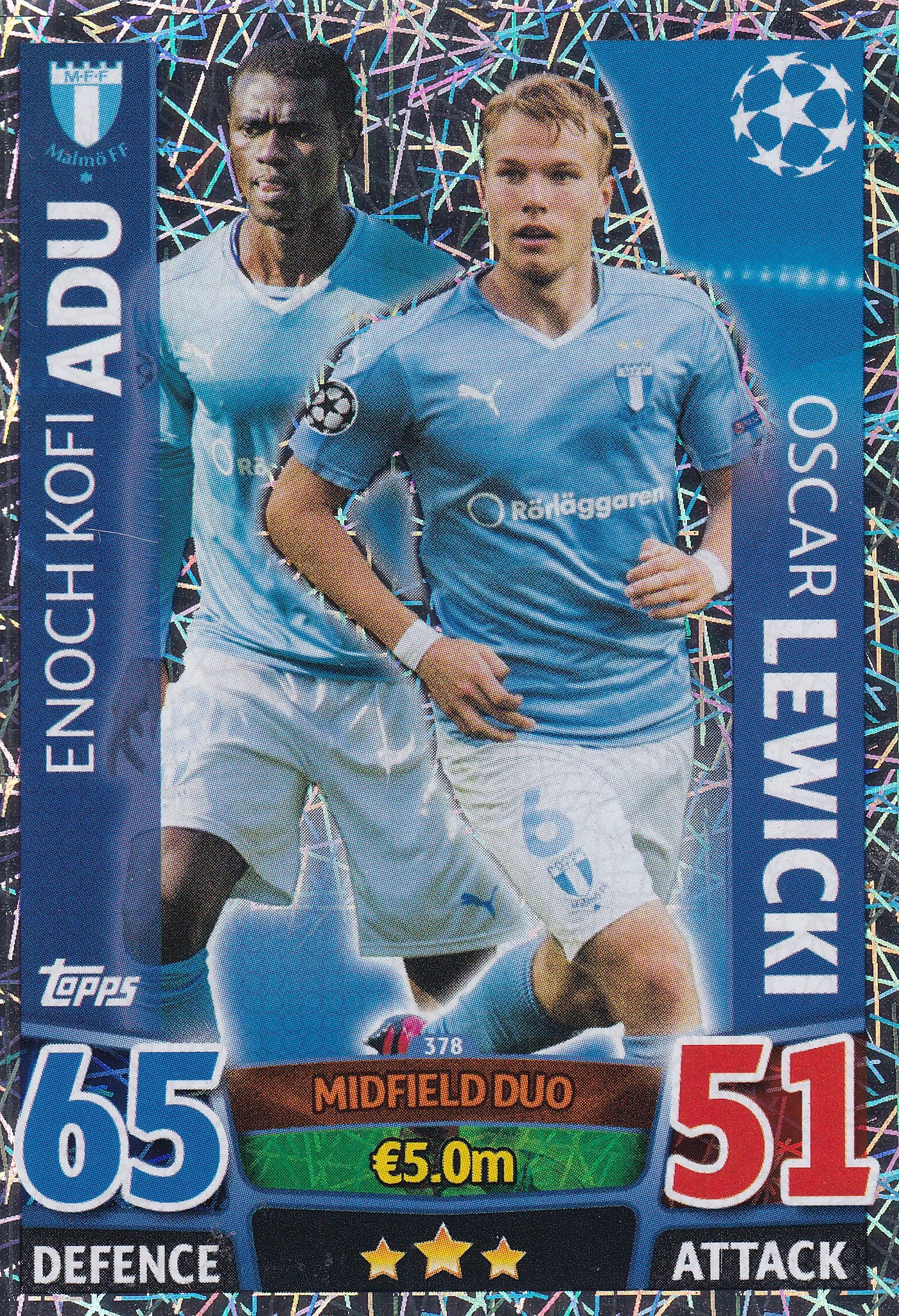 378. ENOCH KOFI ADU - OSCAR LEWICKI - MALMÖ FF - MIDFIELD DUO