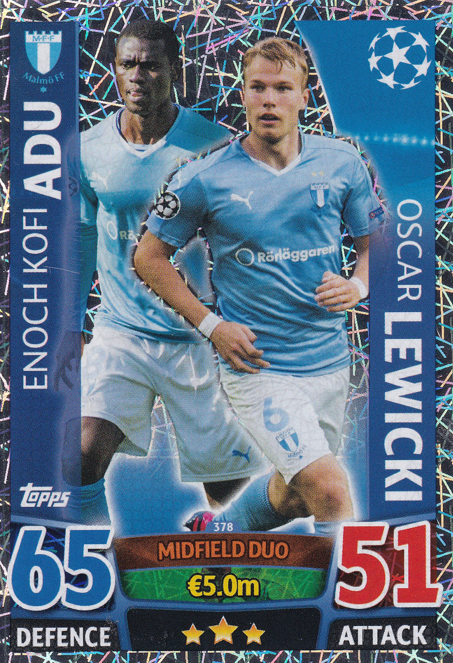 378. ENOCH KOFI ADU - OSCAR LEWICKI - MALMÖ FF - MIDFIELD DUO