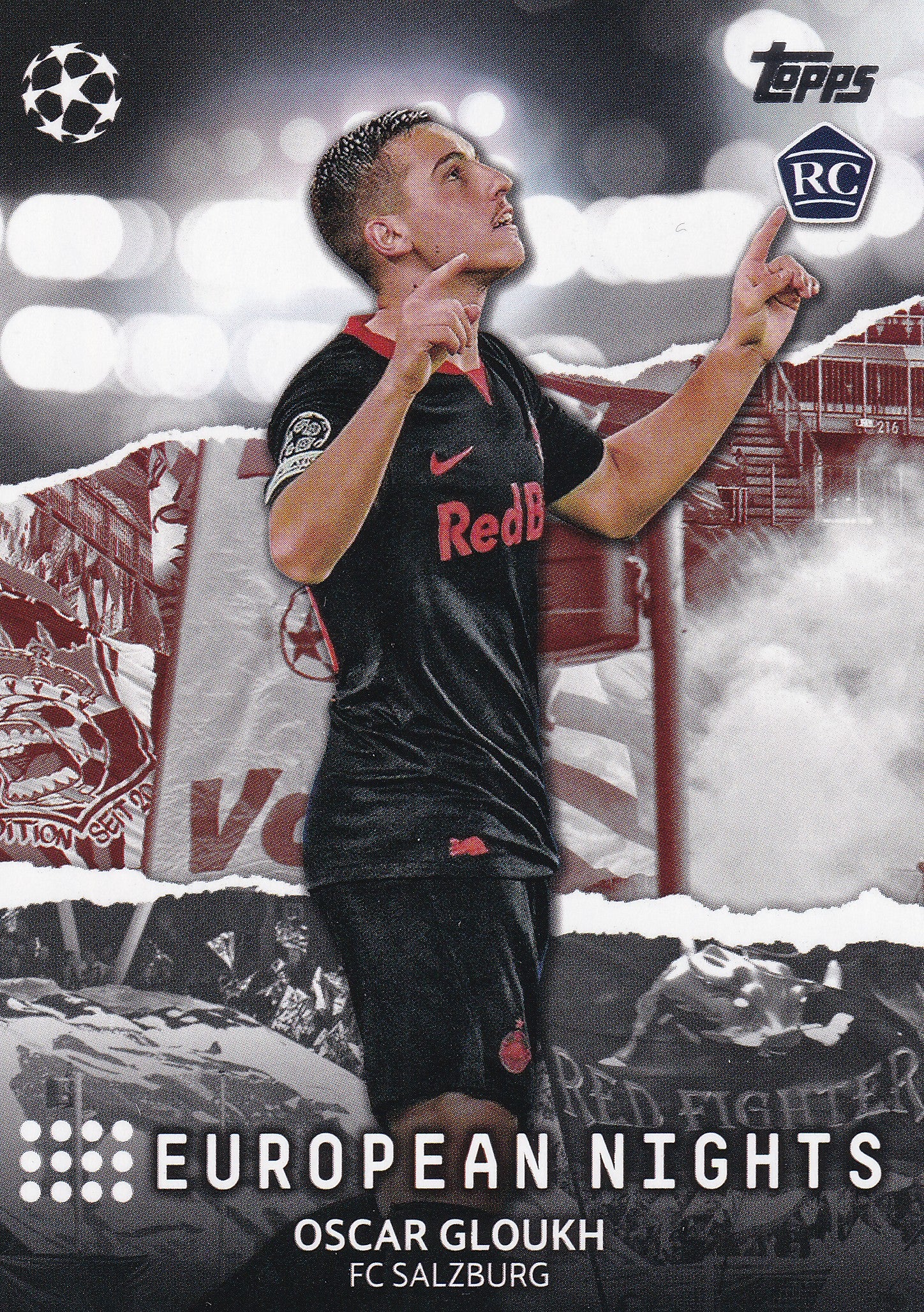 EN-14. OSCAR GLOUKH - FC SALZBURG - ROOKIE CARD - EUROPEAN NIGHTS
