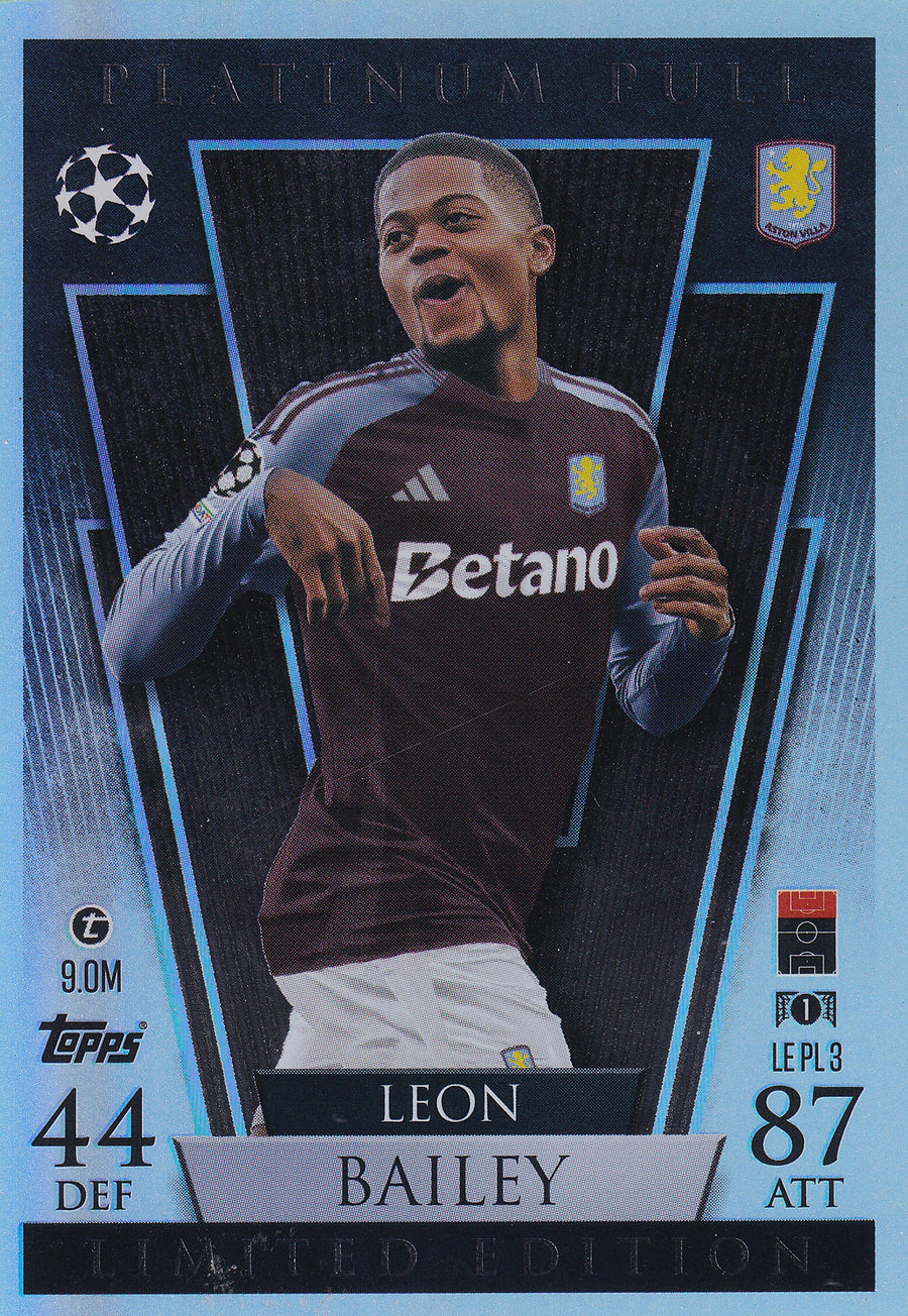 LE-PL-03. LEON BAILEY - ASTON VILLA - PLATINUM PULL - LIMITED EDITION