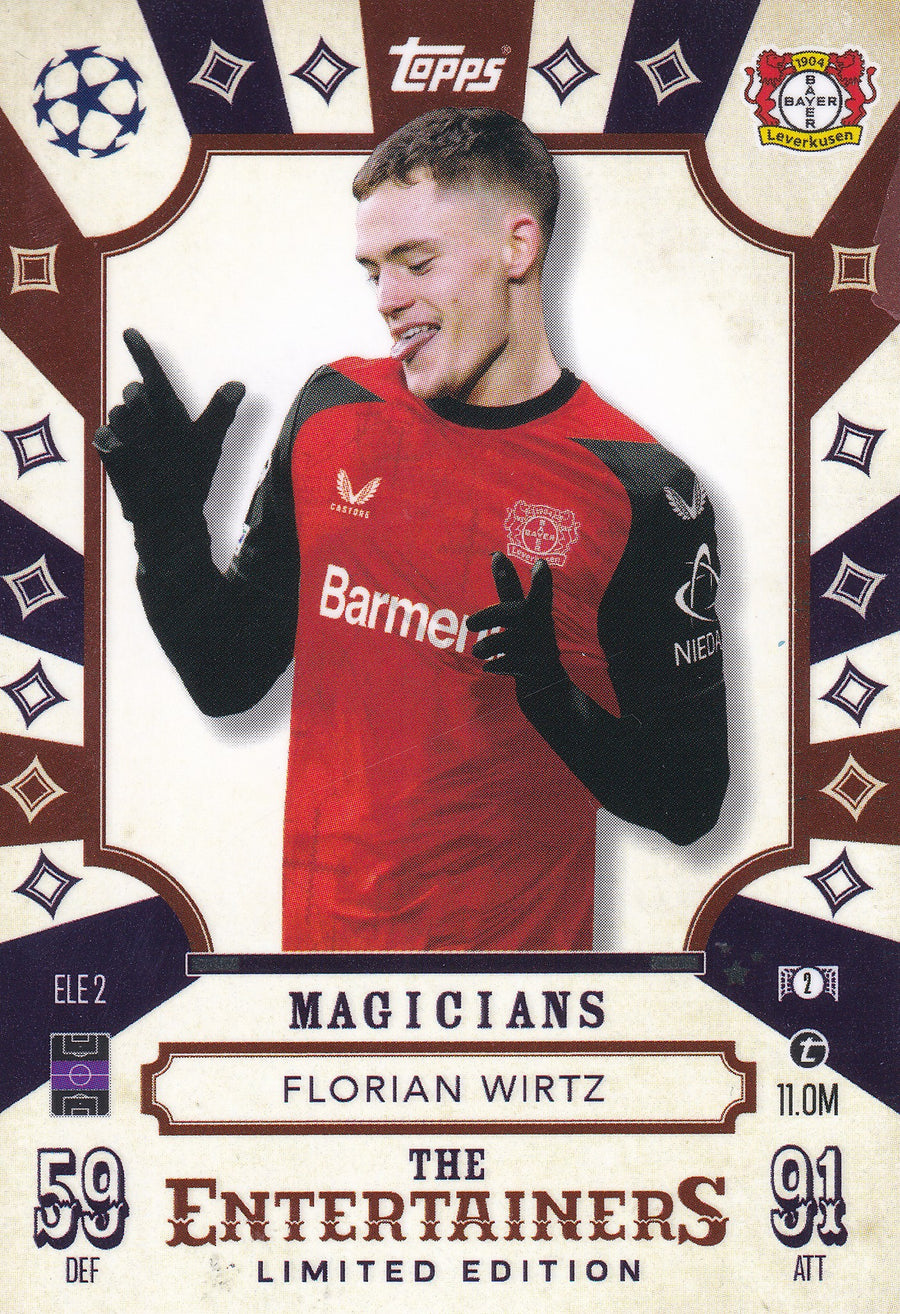 ELE-02. FLORIAN WIRTZ - BAYER 04 LEVERKUSEN - MAGICIAN - THE ENTERTAINERS - LIMITED EDITION