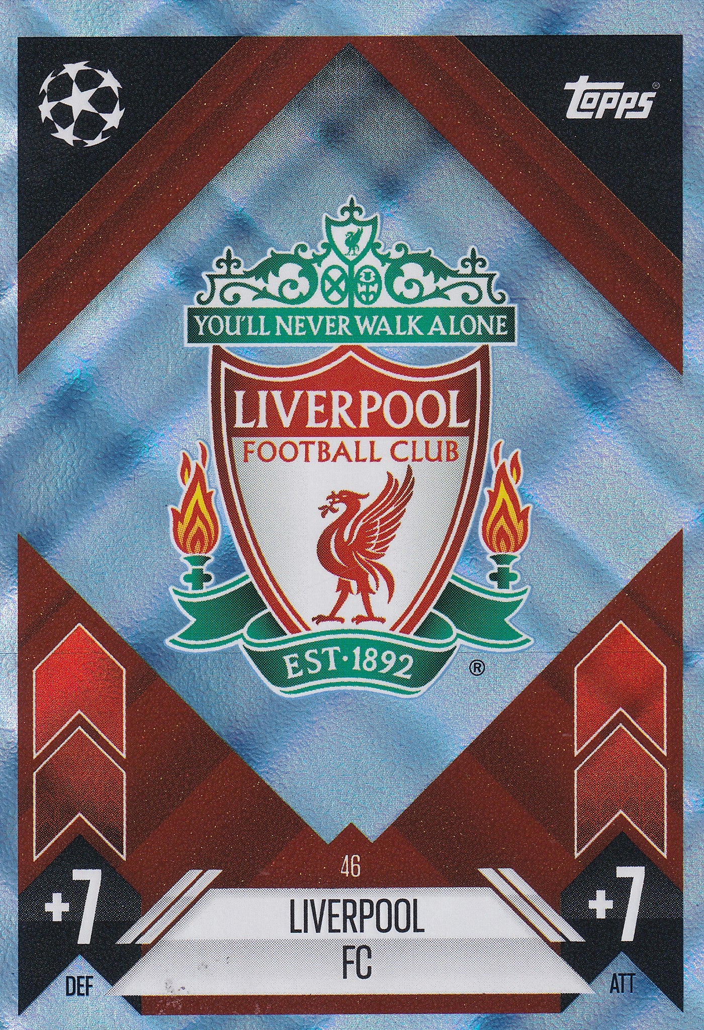 046. LIVERPOOL FC - CLUB BADGE - BLUE CRYSTAL