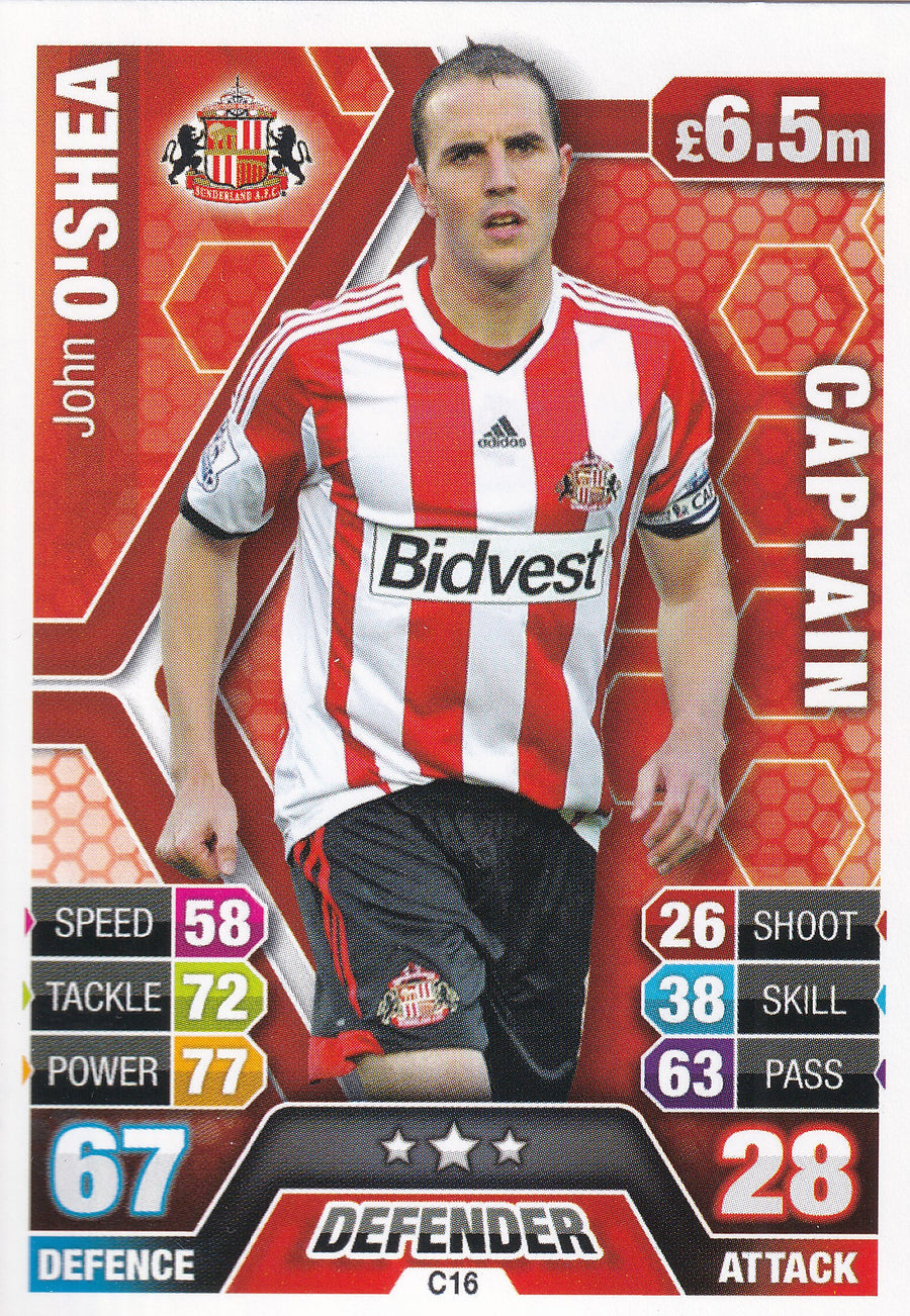 C-16. JOHN O'SHEA - SUNDERLAND - CAPTAIN