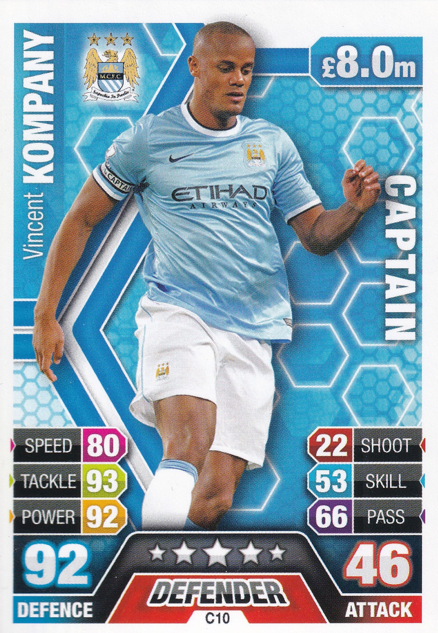 C-10. VINCENT KOMPANY - MANCHESTER CITY - CAPTAIN