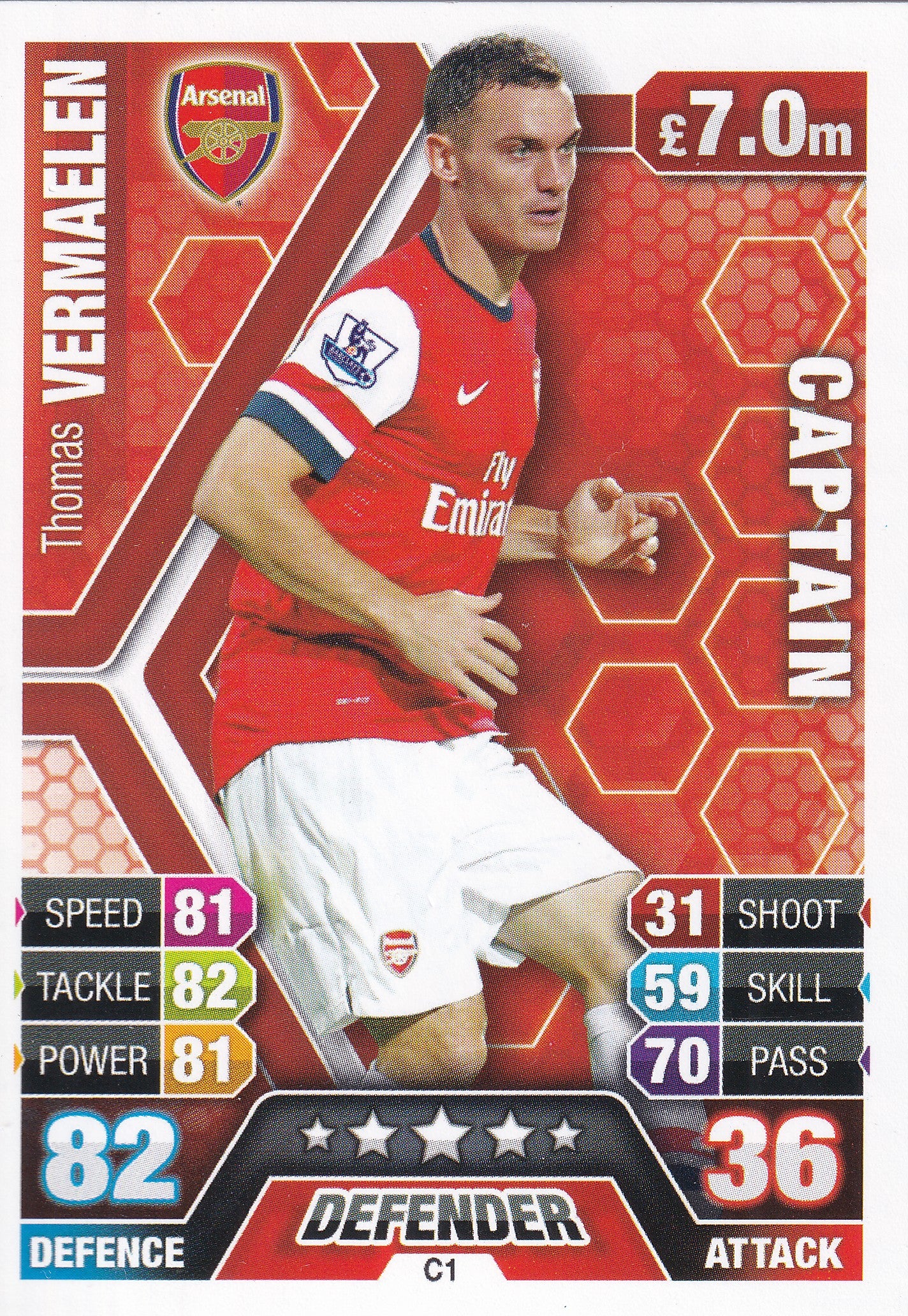 C-01. THOMAS VERMAELEN - ARSENAL - CAPTAIN