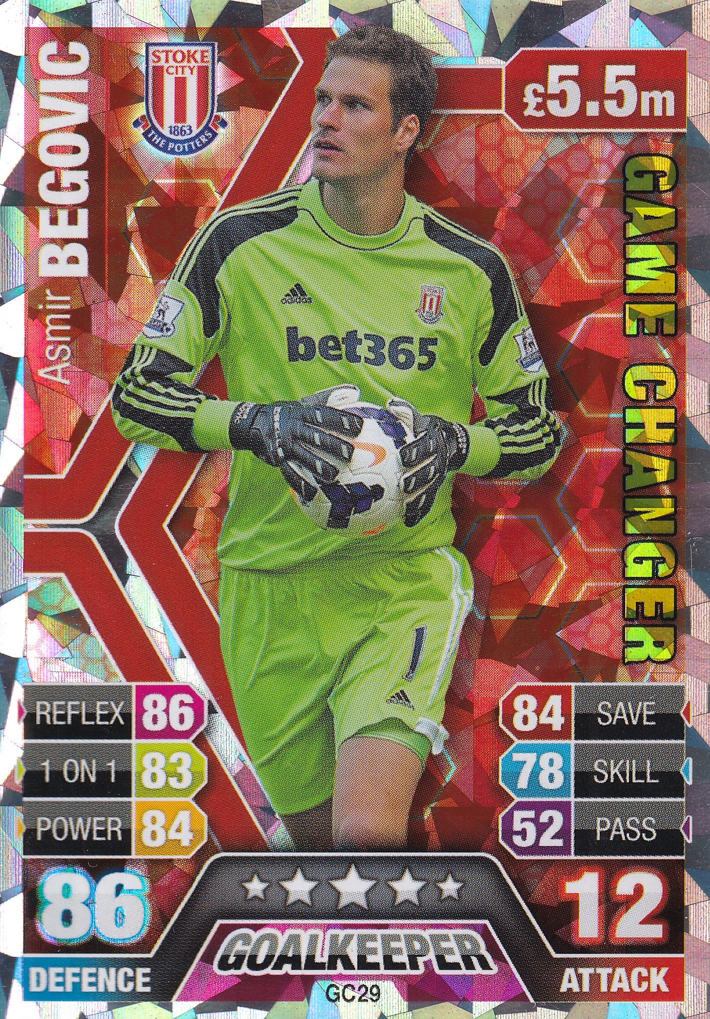 GC-29. ASMIR BEGOVIC - STOKE CITY - GAME CHANGER - FOIL