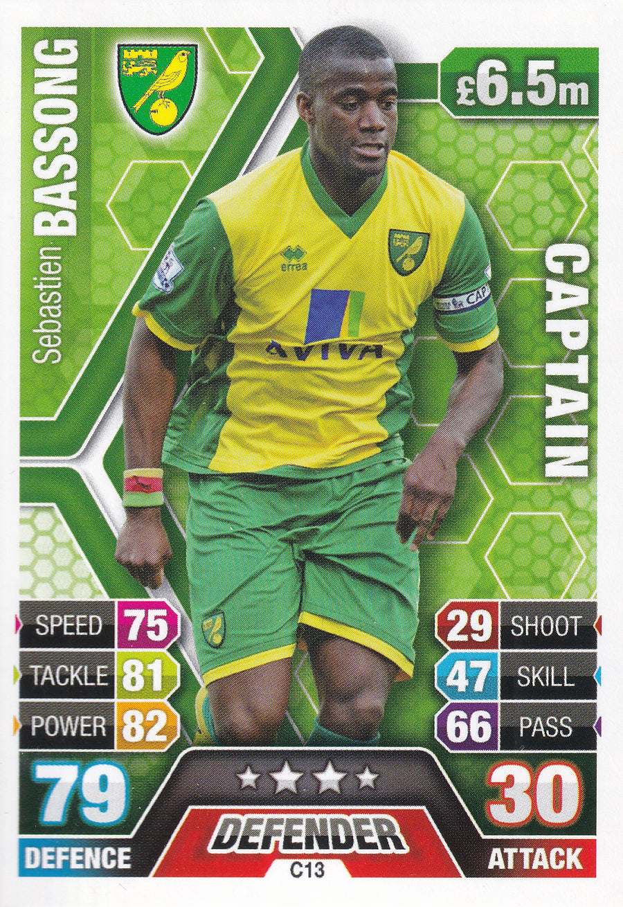 C-13. SEBASTIEN BASSONG - NORWICH CITY - CAPTAIN