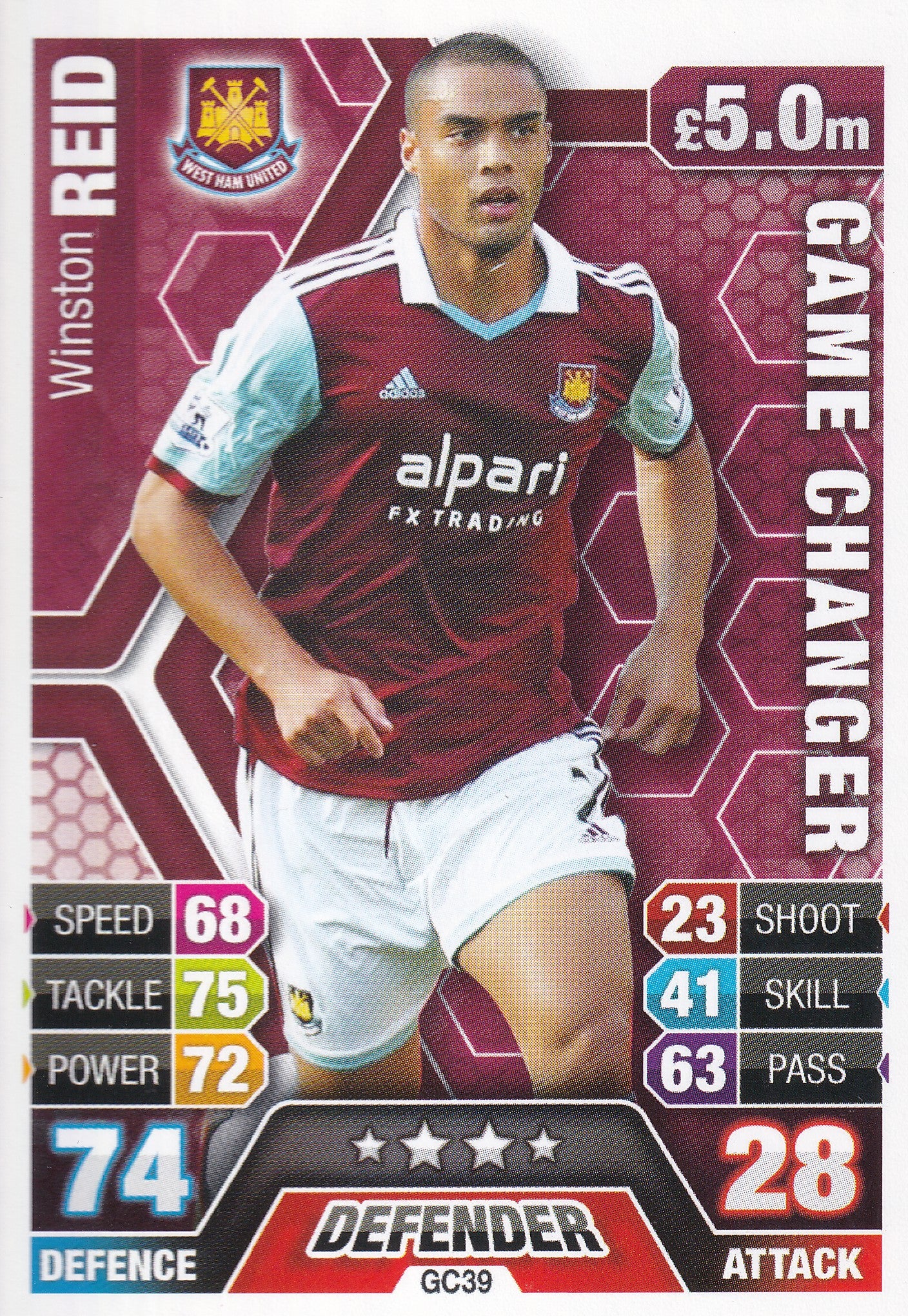 GC-39. WINSTON REID - WEST HAM UNITED - GAME CHANGER
