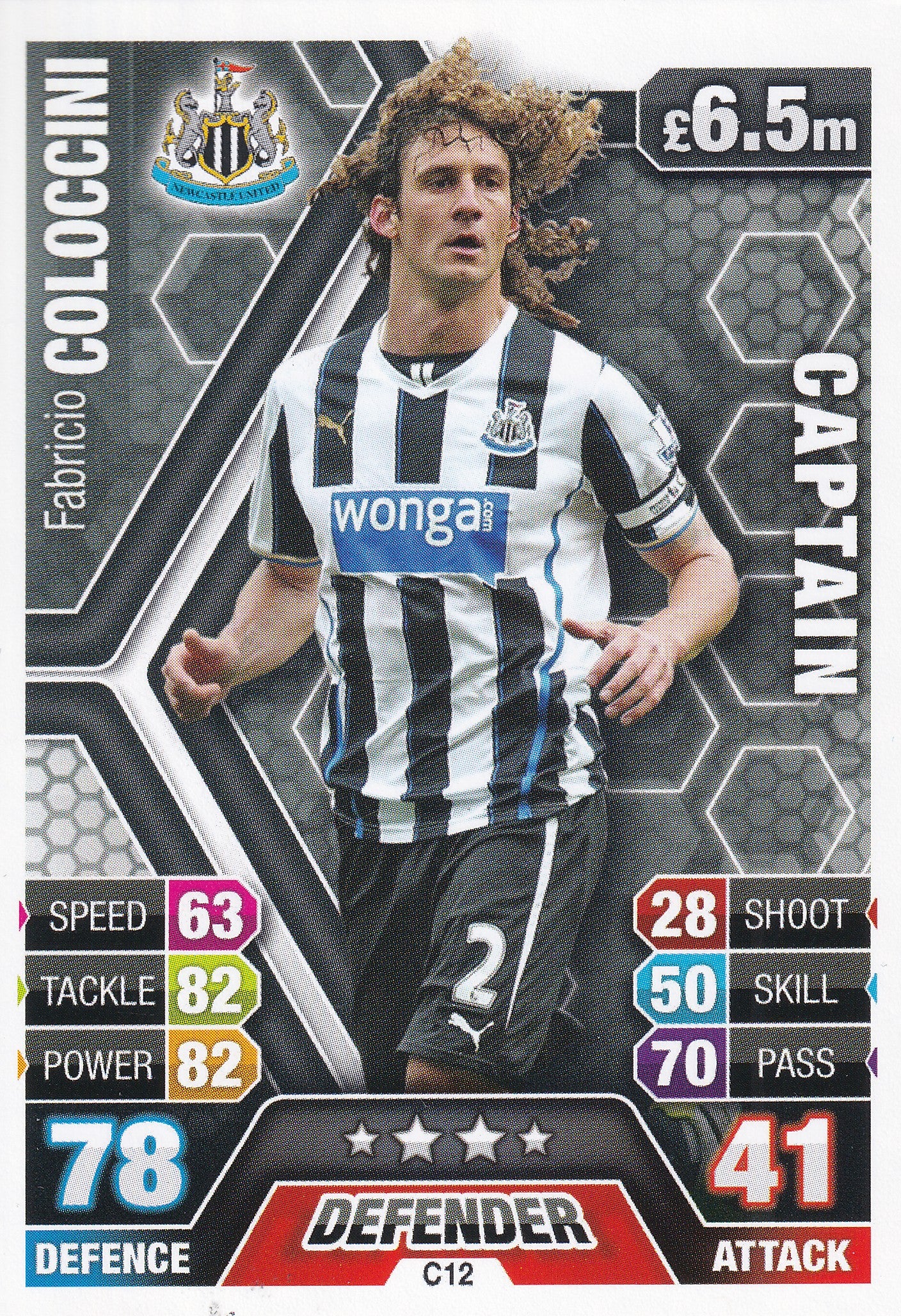 C-12. FABRICIO COLOCCINI - NEWCASTLE UNITED - CAPTAIN