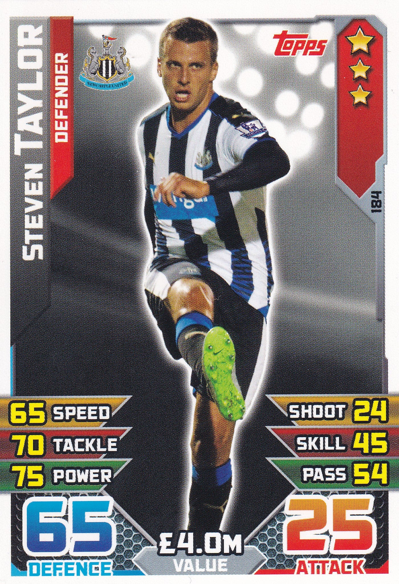 184. STEVEN TAYLOR - NEWCASTLE UNITED - DEFENDER
