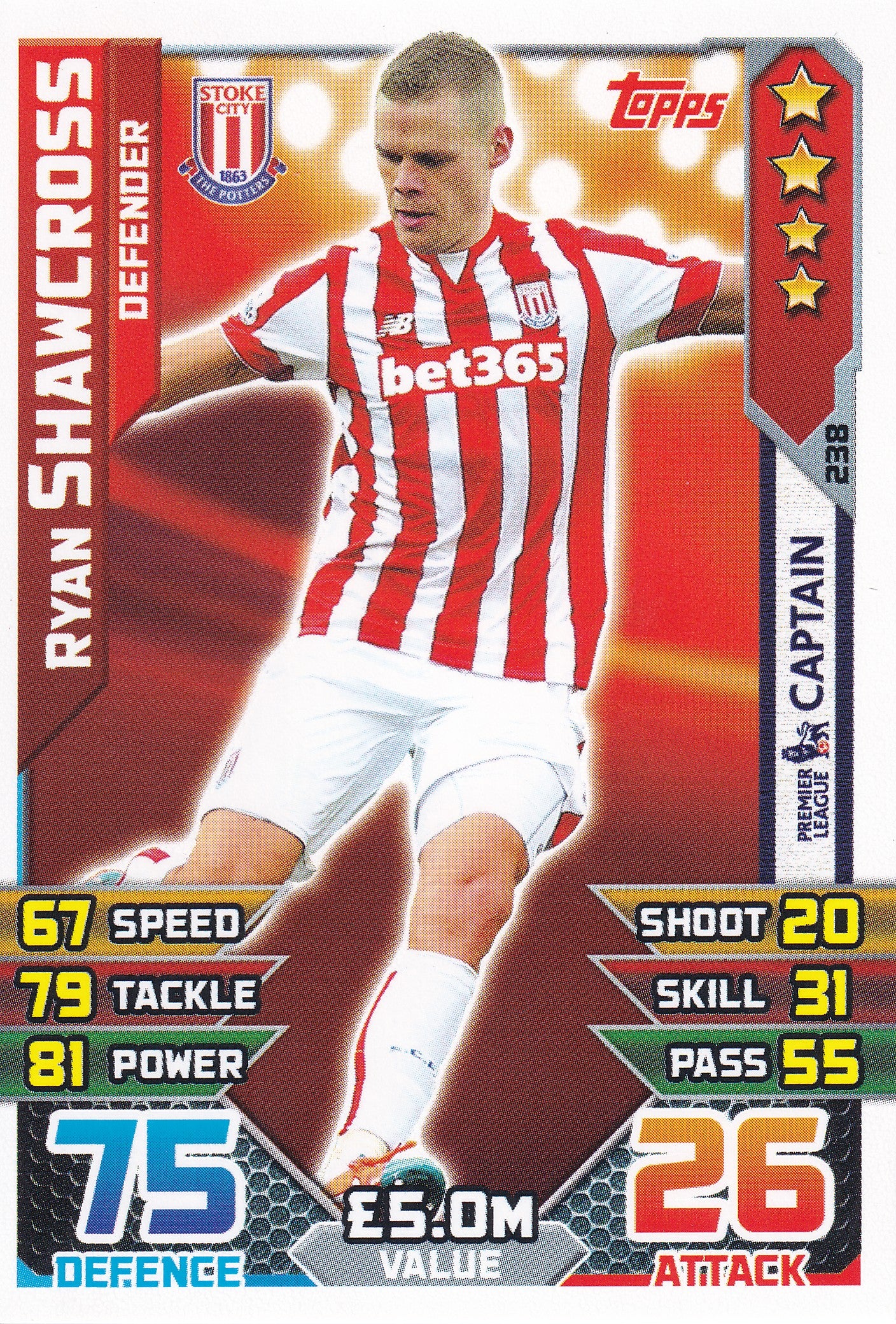 238. RYAN SHAWCROSS - STOKE CITY - DEFENDER