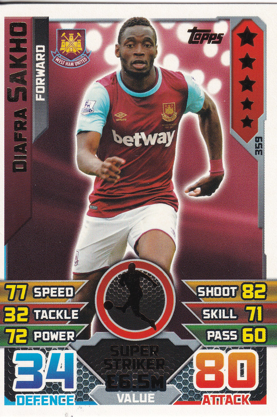 359. DIAFRA SAKHO - WEST HAM UNITED - SUPER STRIKER