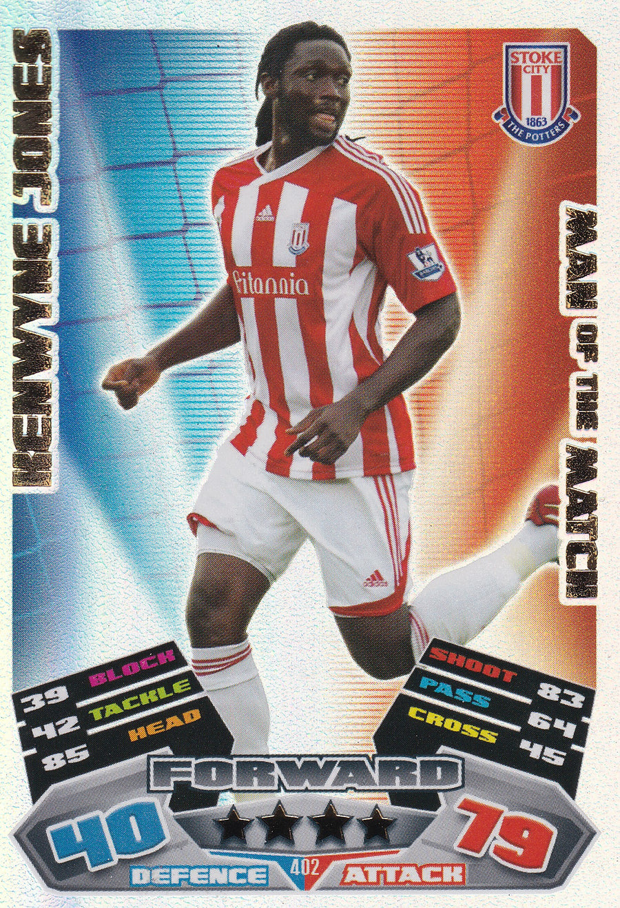 402. KENWYNE JONES - STOKE CITY - MAN OF THE MATCH