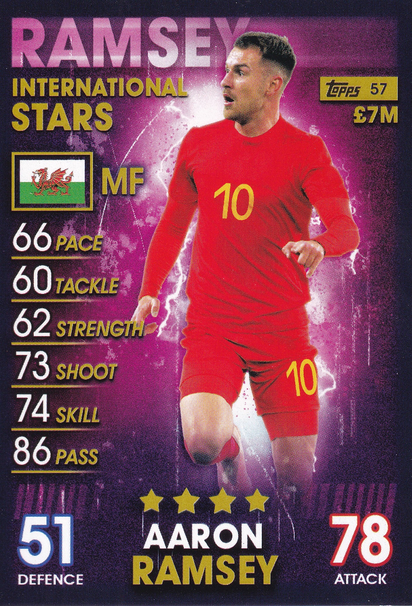 057. AARON RAMSEY - WALES - INTERNATIONAL STARS
