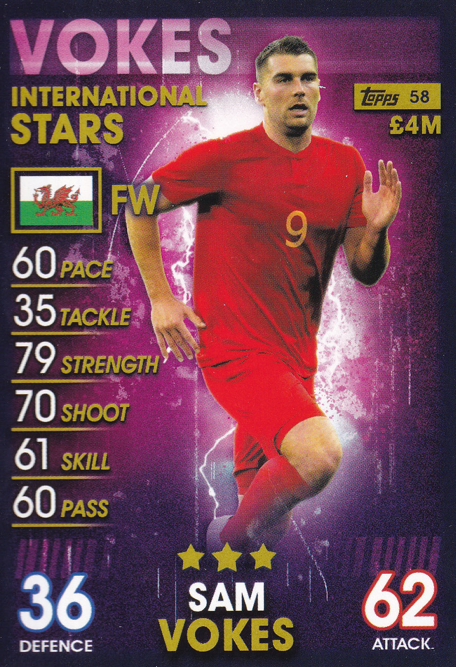 058. SAM VOKES - WALES - INTERNATIONAL STARS