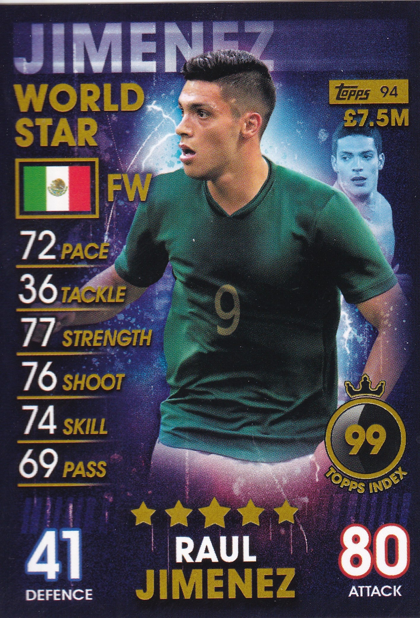 094. RAUL JIMENEZ - MEXICO - WORLD STAR
