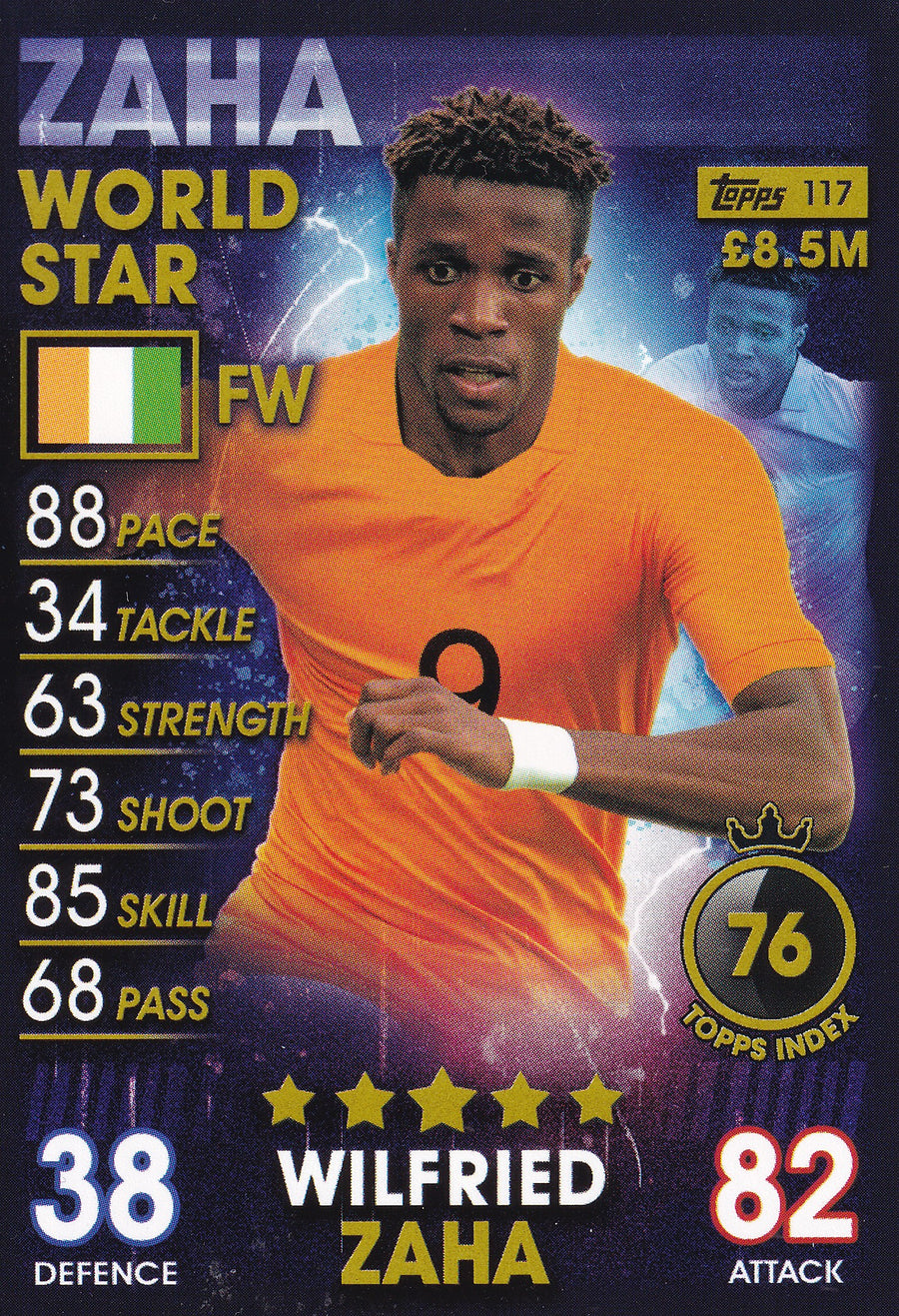 117. WILFRIED ZAHA - IVORY COAST - WORLD STAR