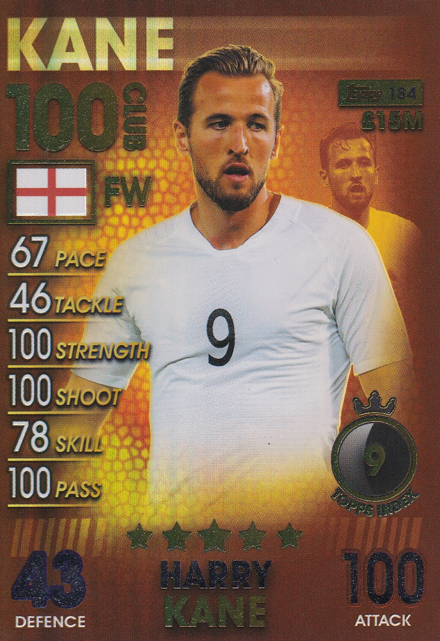 184. HARRY KANE - ENGLAND - 100 CLUB