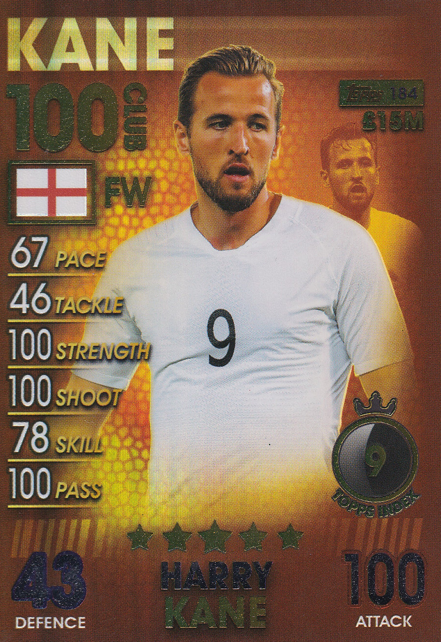 184. HARRY KANE - ENGLAND - 100 CLUB