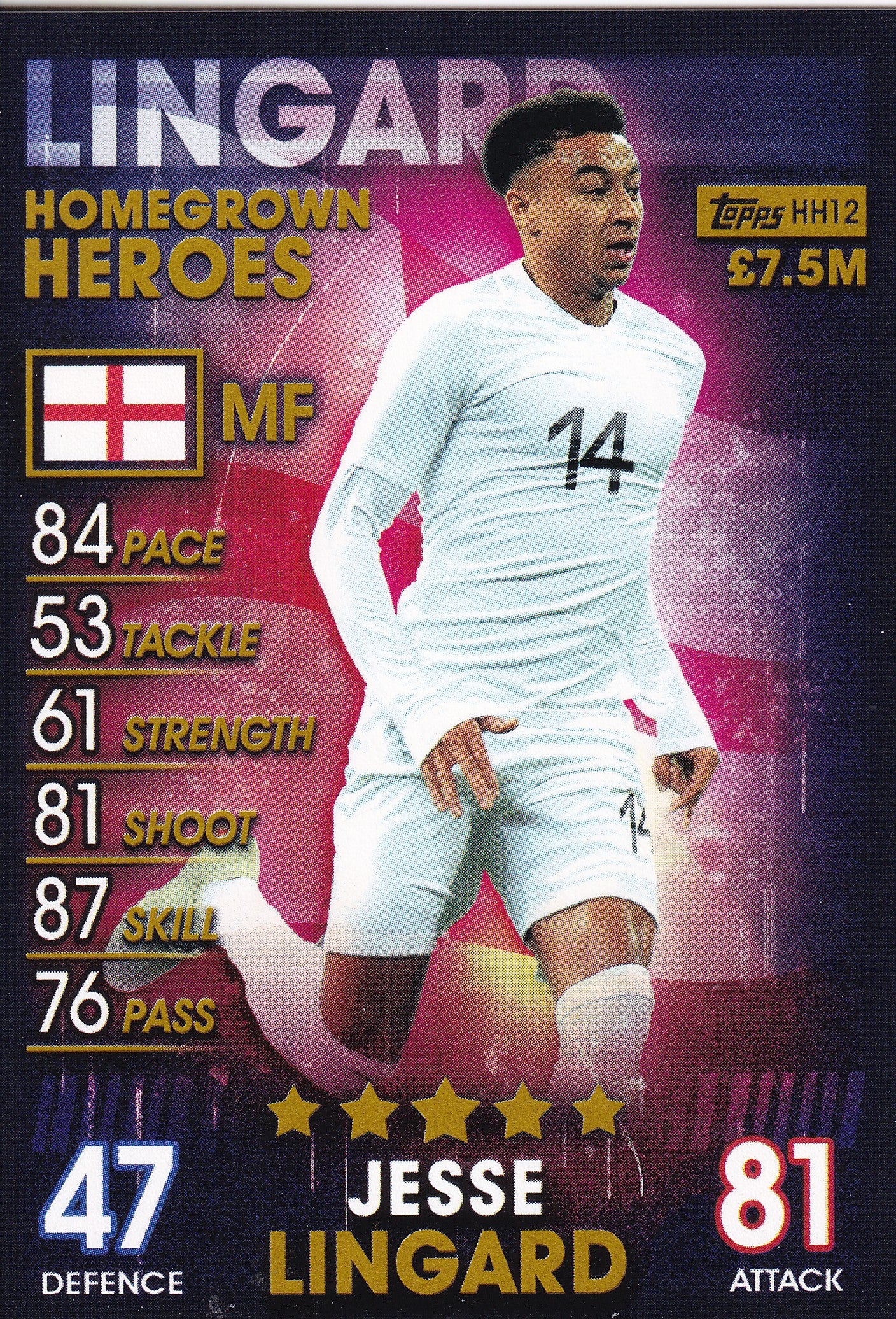 HH-12. JESSE LINGARD - ENGLAND - HOMEGROWN HEROES