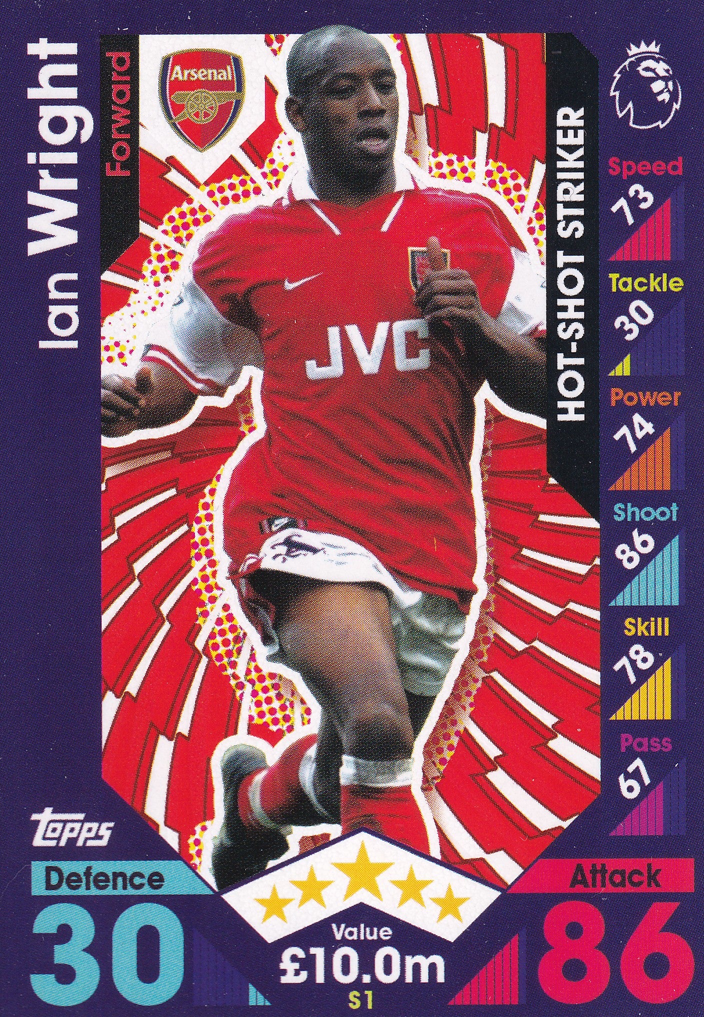 S-01. IAN WRIGHT - ARSENAL - HOT-SHOT STRIKER