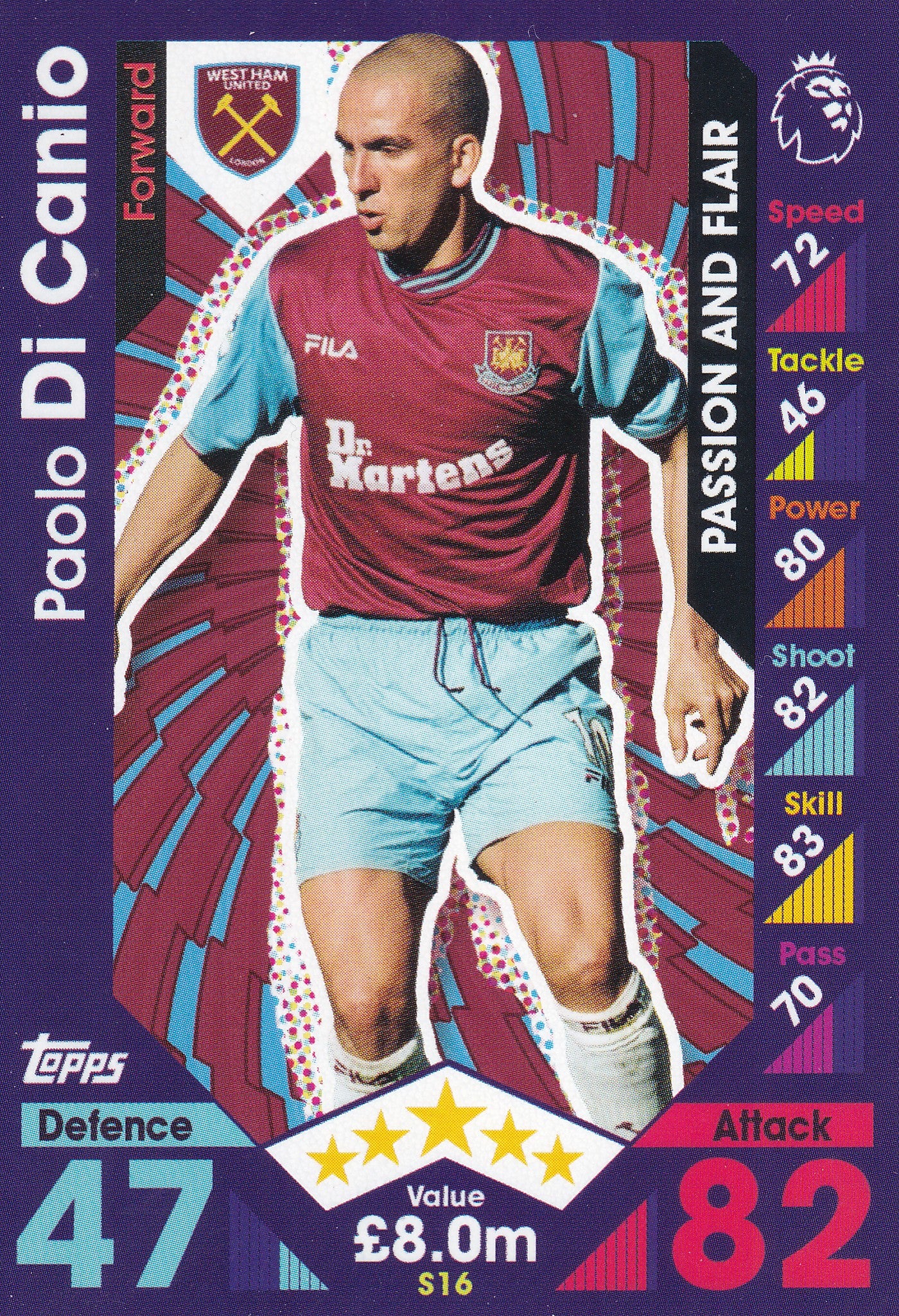 S-16. PAOLO DI CANIO - WEST HAM UNITED - PASSION AND FLAIR