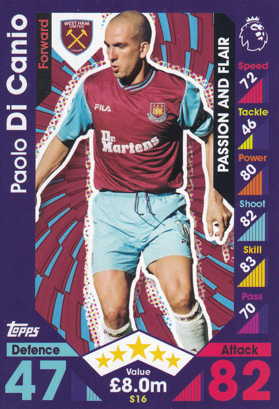 S-16. PAOLO DI CANIO - WEST HAM UNITED - PASSION AND FLAIR