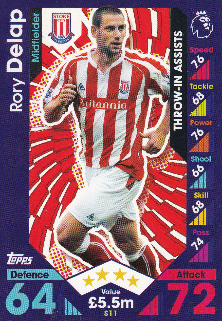 S-11. RORY DELAP - STOKE CITY - THROW-IN ASSISTS