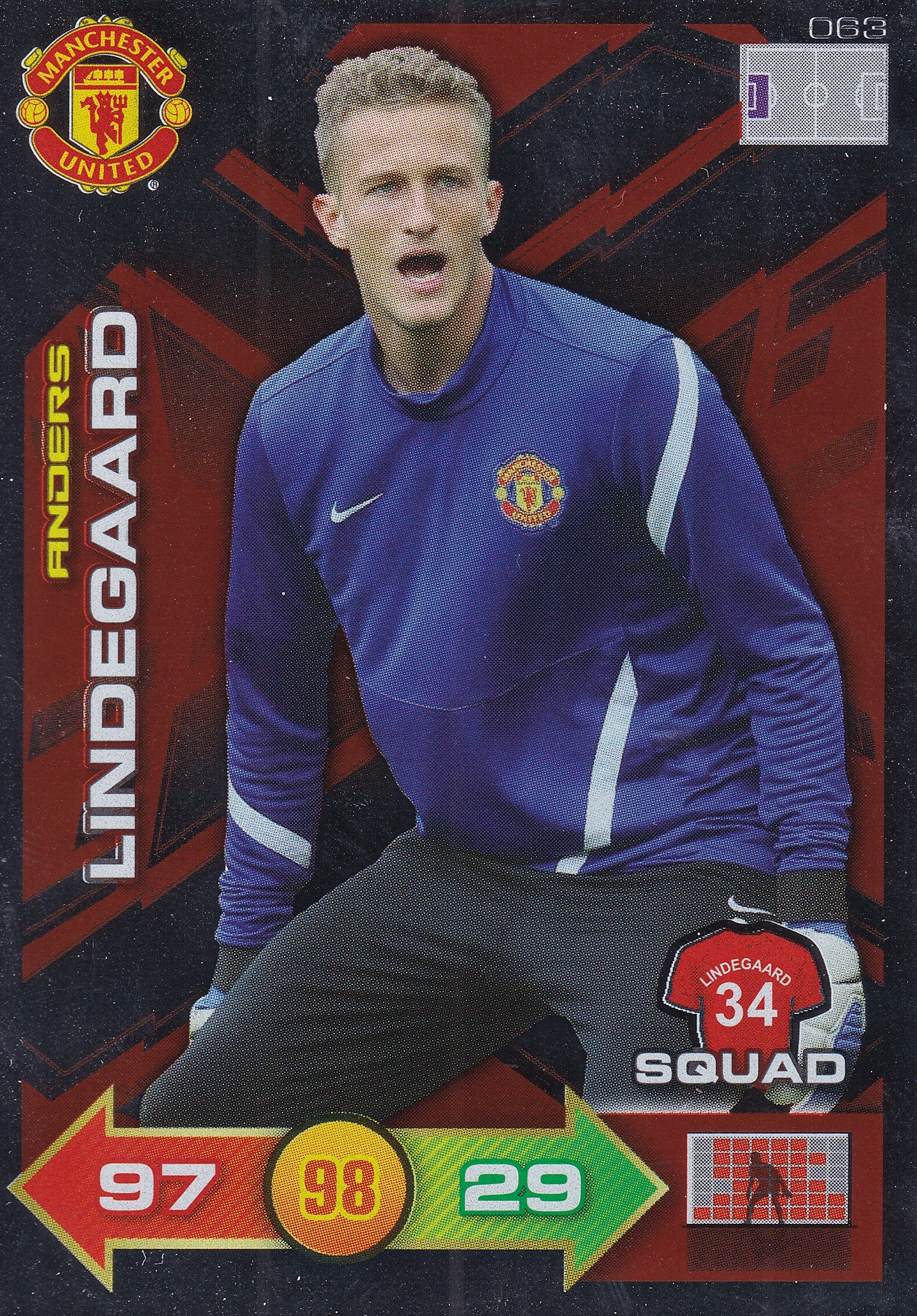 2011 - 063. ANDERS LINDEGAARD - MANCHESTER UNITED - SQUAD