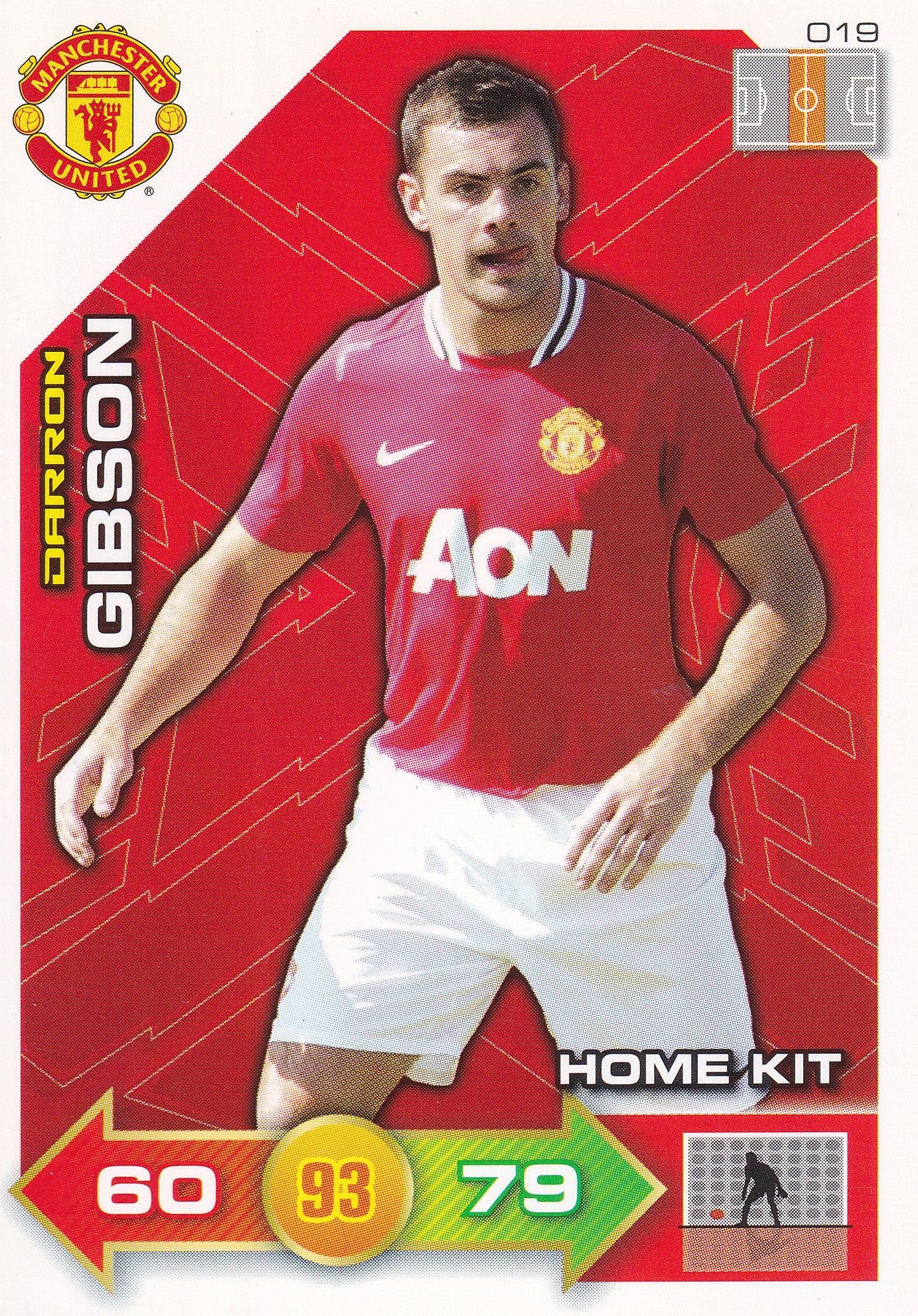 2011 - 019. DARRON GIBSON - MANCHESTER UNITED - HOME KIT