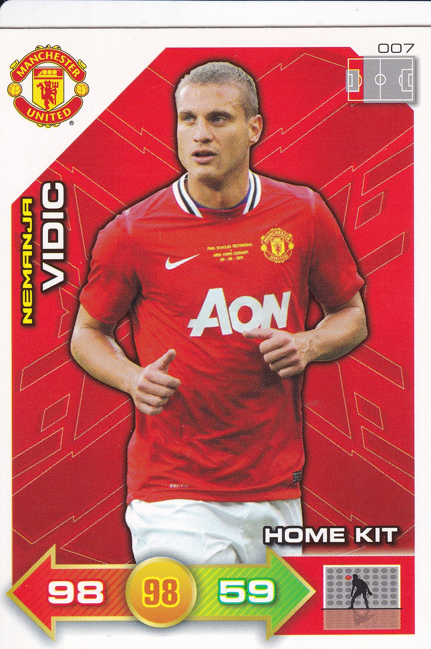 2011 - 007. NEMANJA VIDIC - MANCHESTER UNITED - HOME KIT