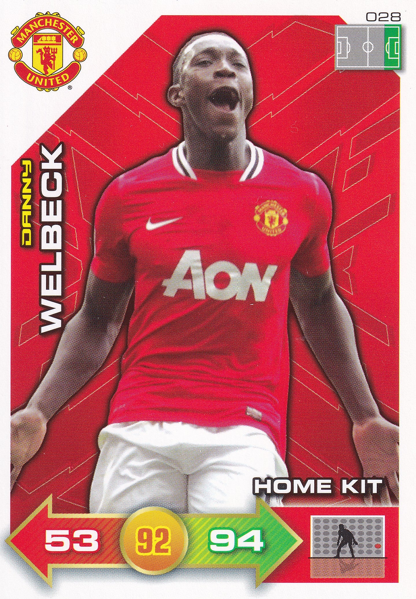 2011 - 028. DANNY WELBECK - MANCHESTER UNITED - HOME KIT