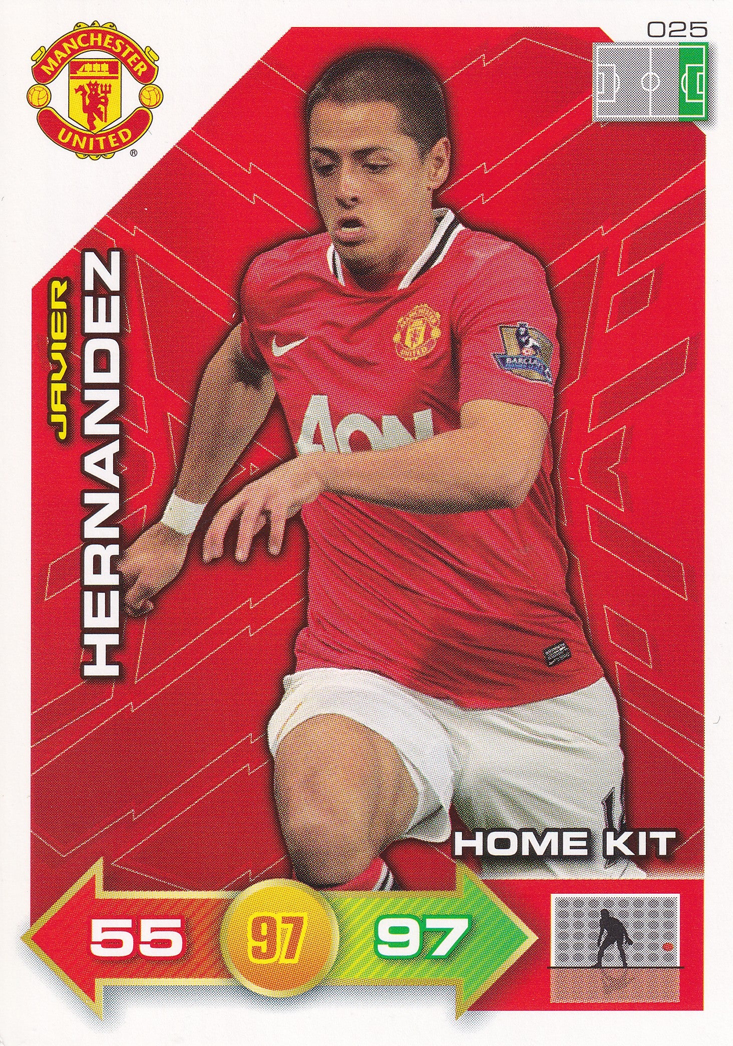 2011 - 025. JAVIER HERNANDEZ - MANCHESTER UNITED - HOME KIT