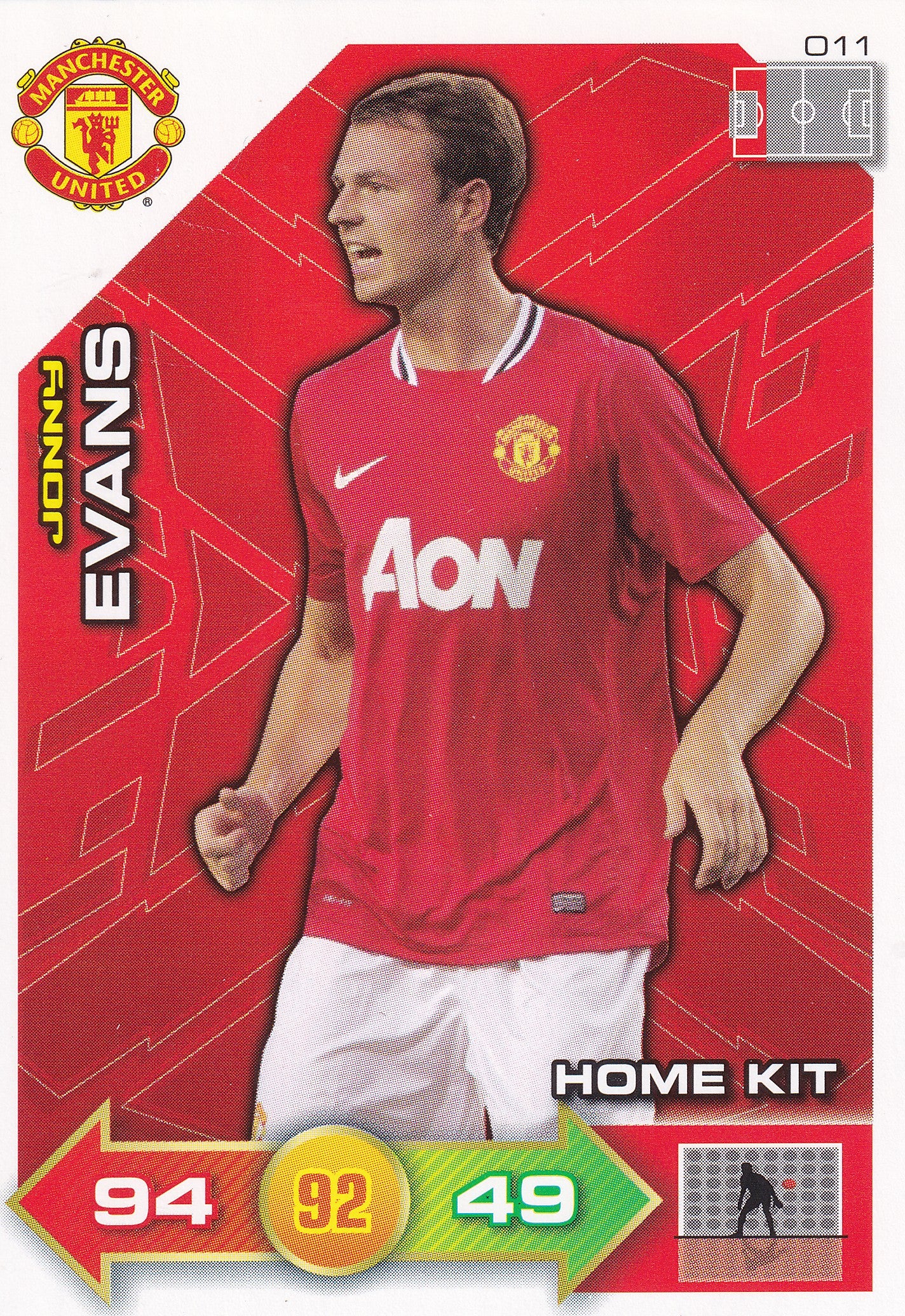 2011 - 011. JONNY EVANS - MANCHESTER UNITED - HOME KIT