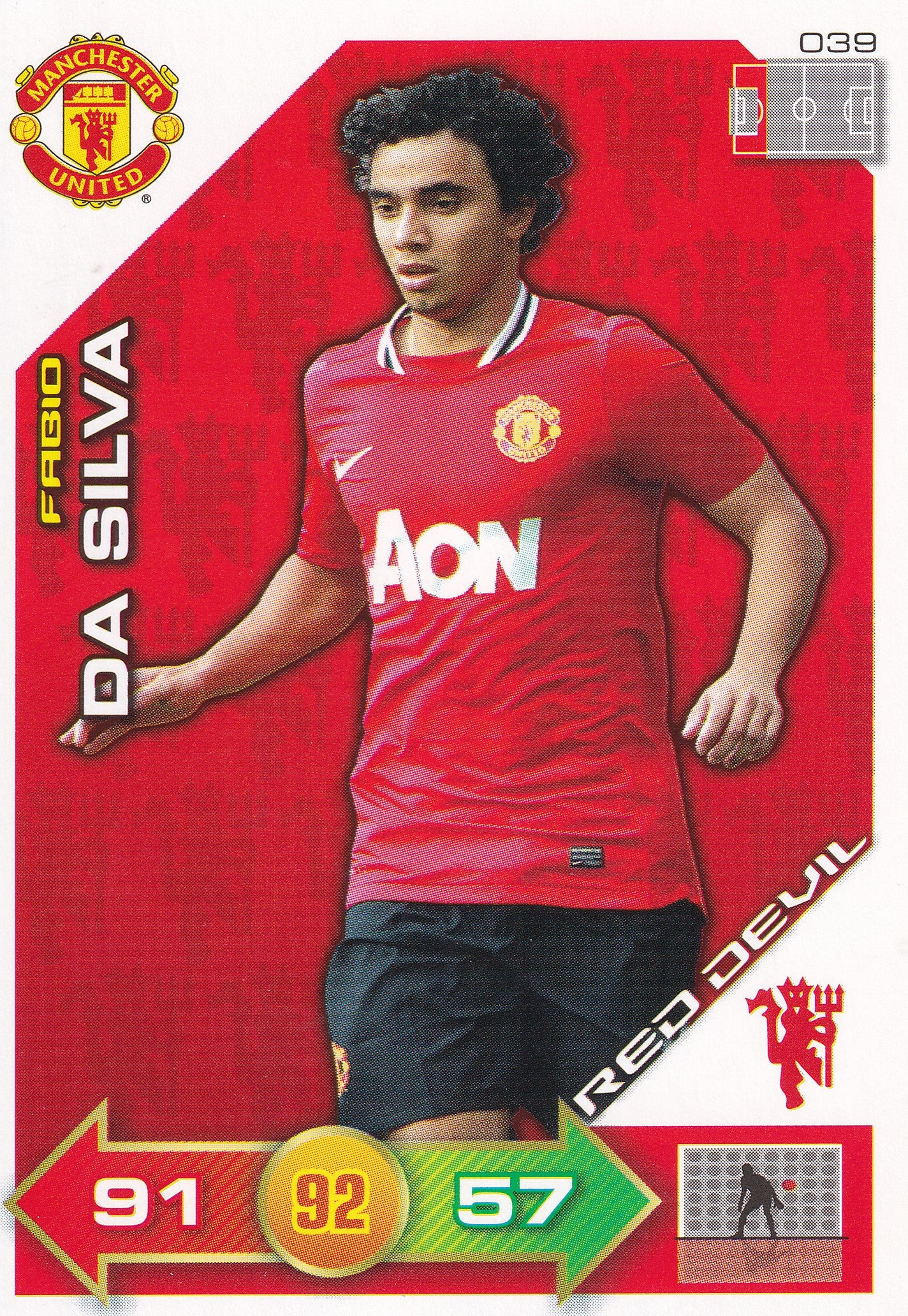 2011 - 039. FABIO DA SILVA - MANCHESTER UNITED - RED DEVIL