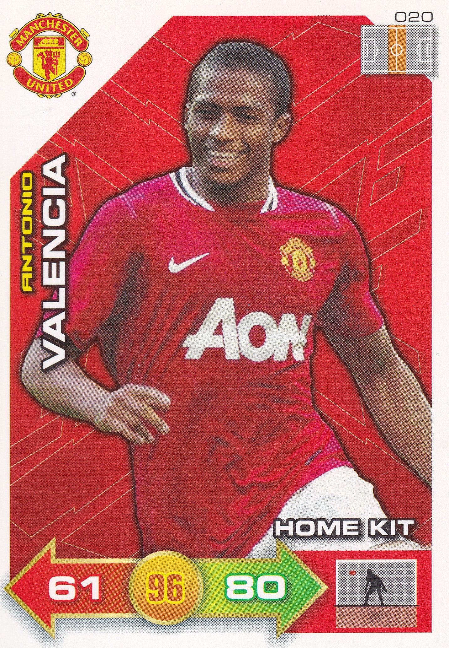 2011 - 020. ANTONIO VALENCIA - MANCHESTER UNITED - HOME KIT