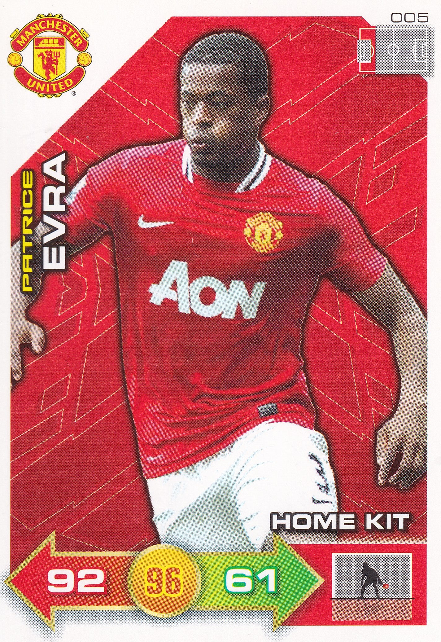 2011 - 005. PATRICE EVRA - MANCHESTER UNITED - HOME KIT