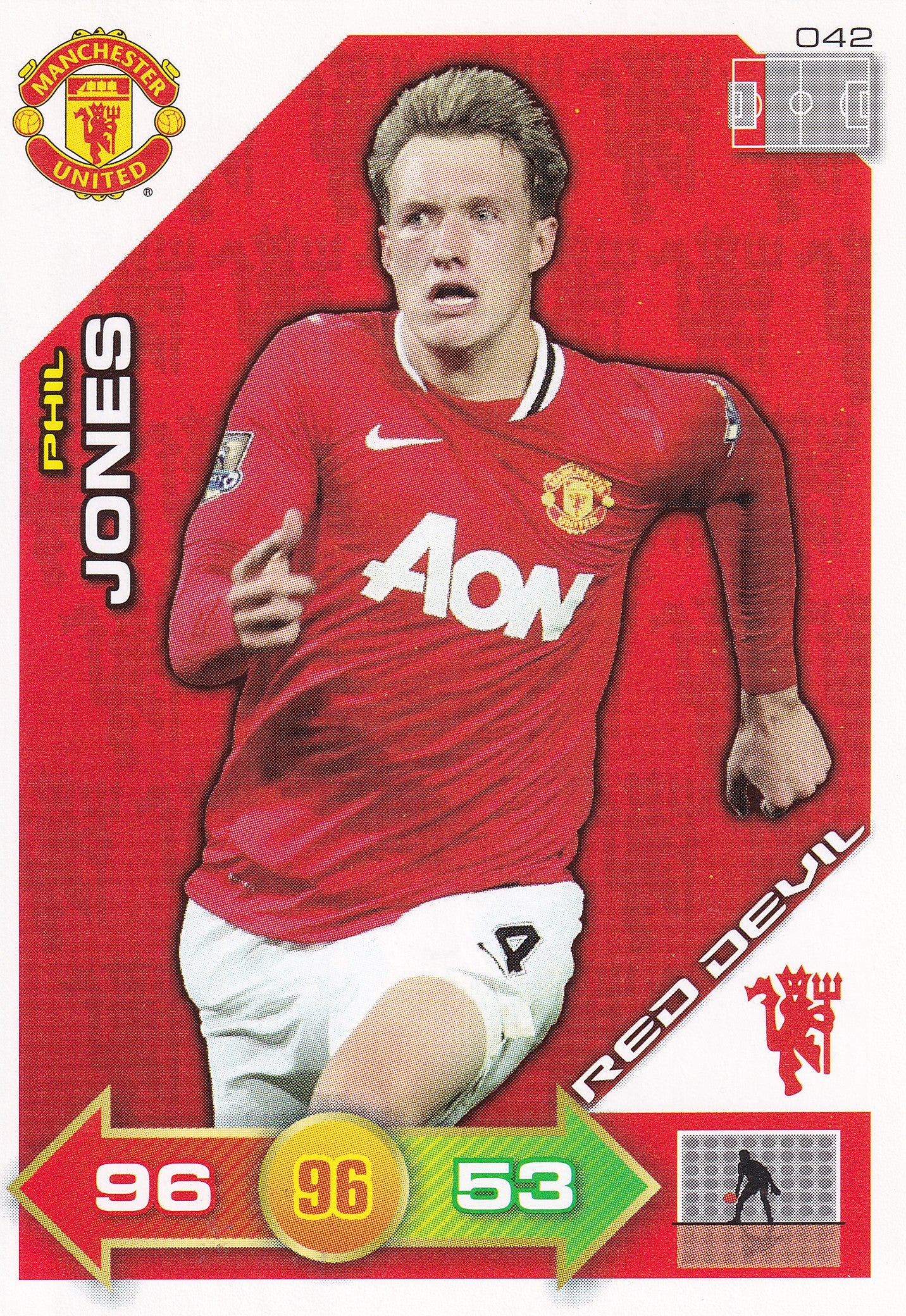 2011 - 042. PHIL JONES - MANCHESTER UNITED - RED DEVIL