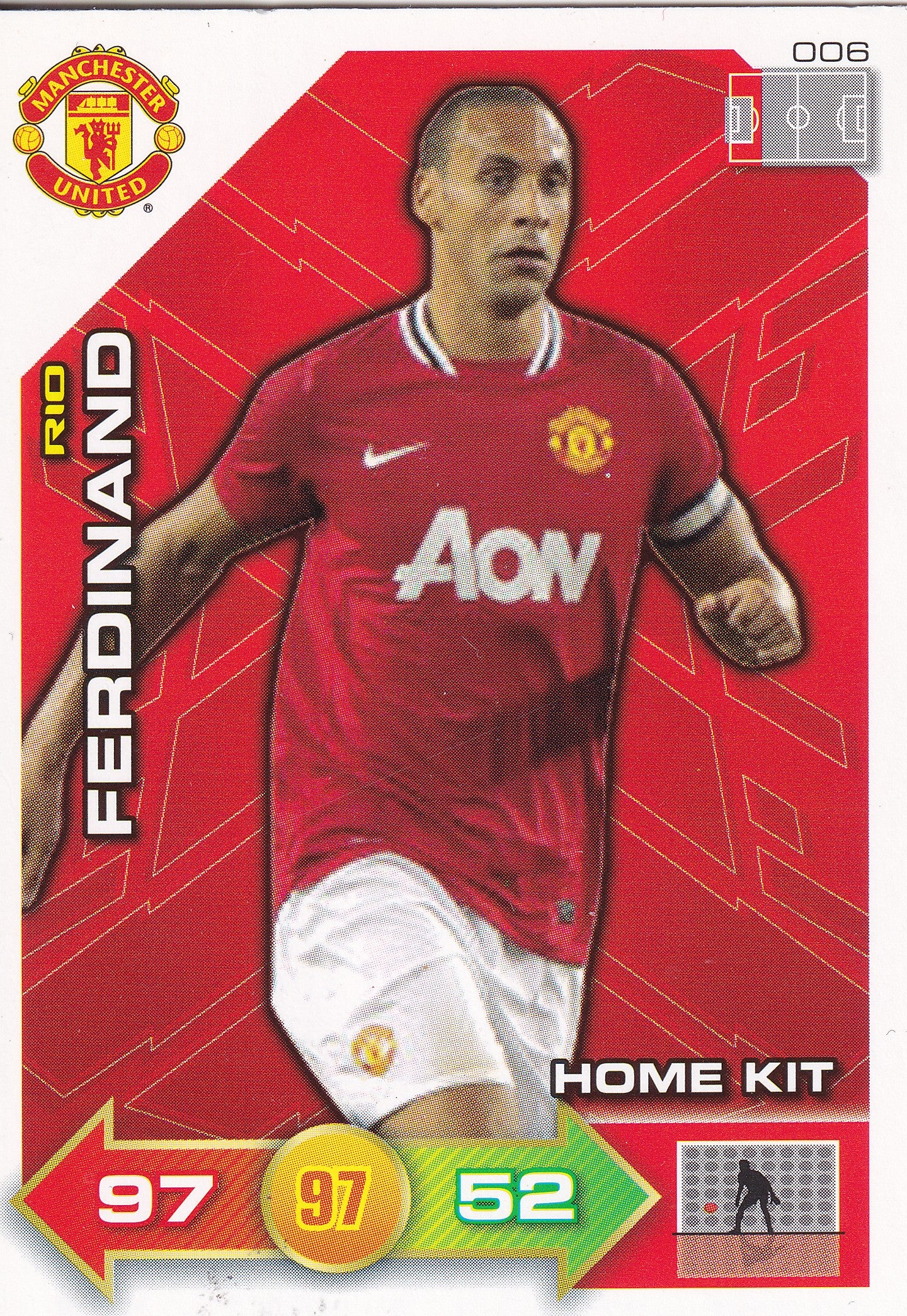 2011 - 006. RIO FERDINAND - MANCHESTER UNITED - HOME KIT